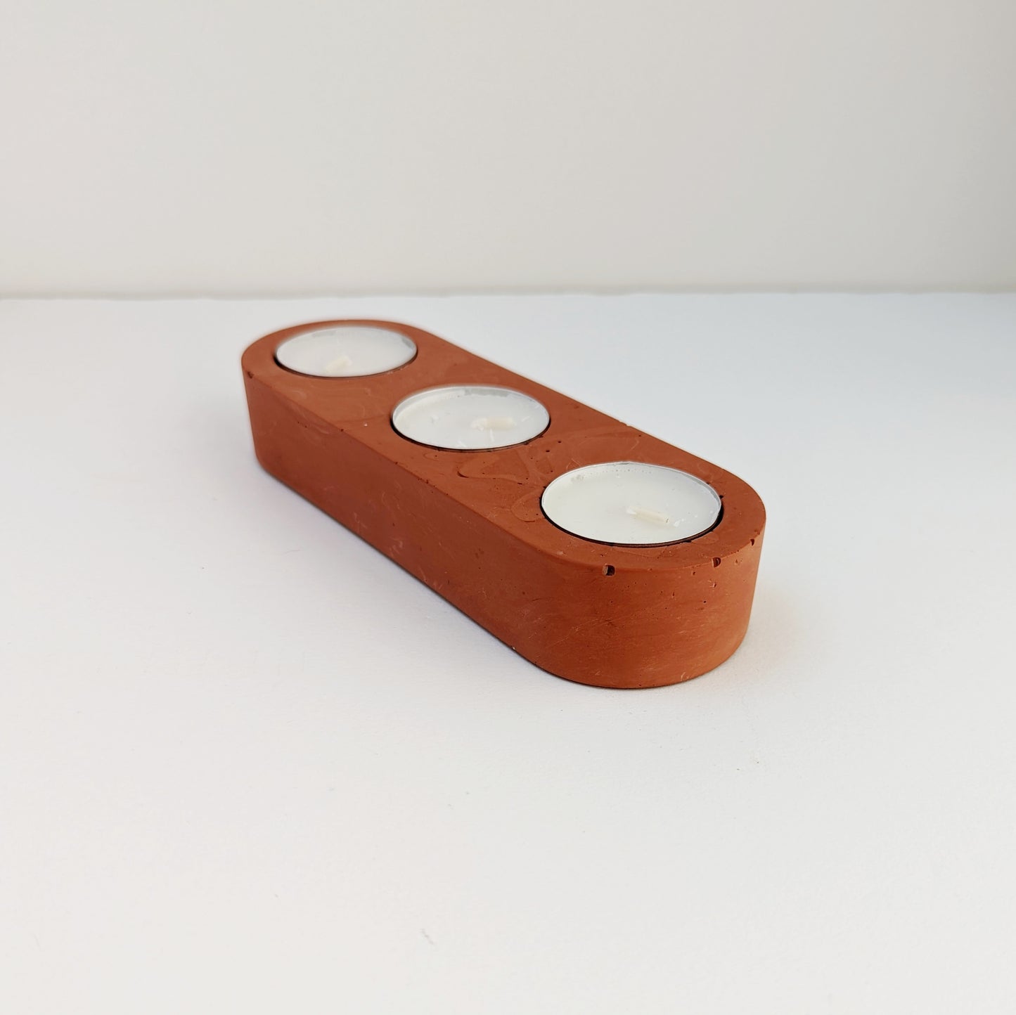 Terracotta Tealight Trio Candleholder