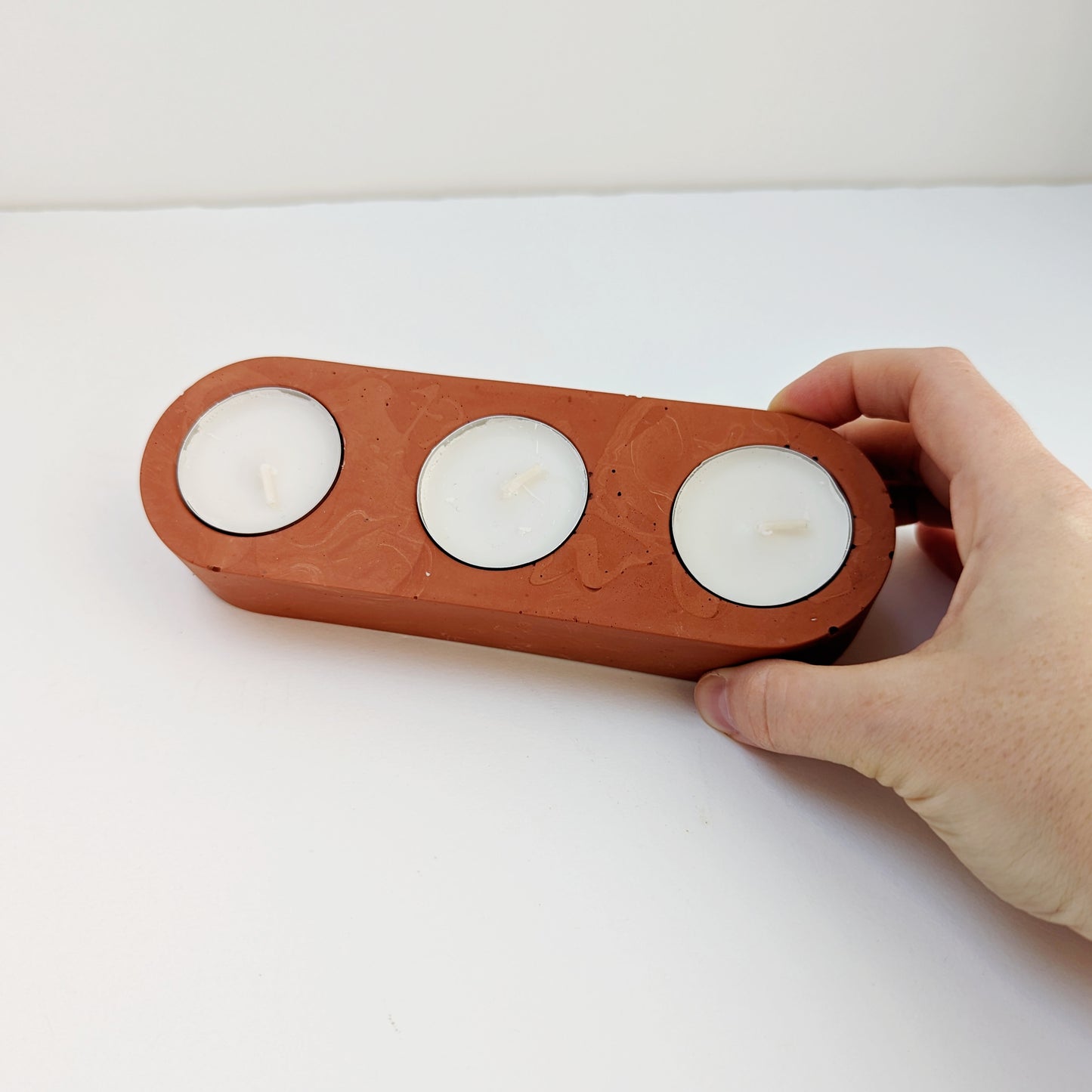 Terracotta Tealight Trio Candleholder