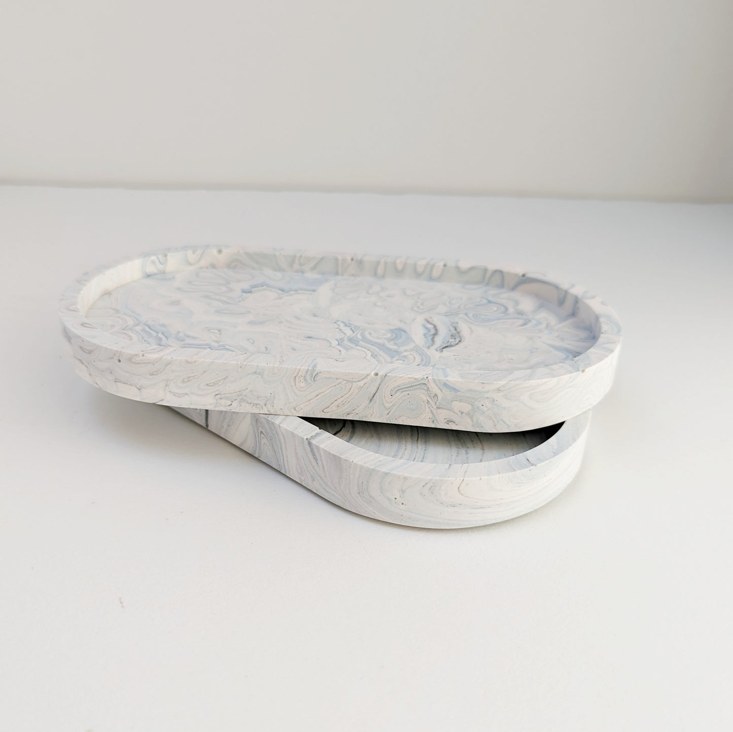 Black, Blue & White Marbled Small Tray