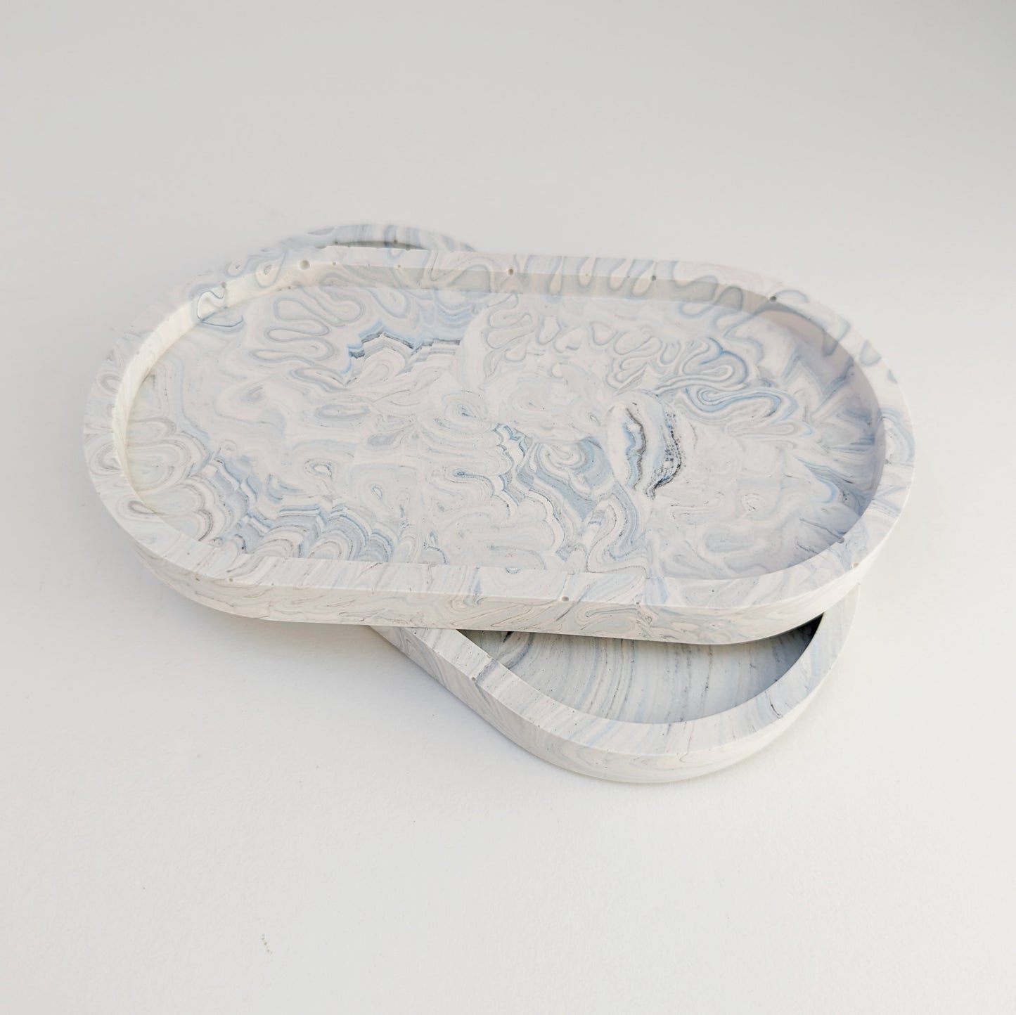 Black, Blue & White Marbled Small Tray