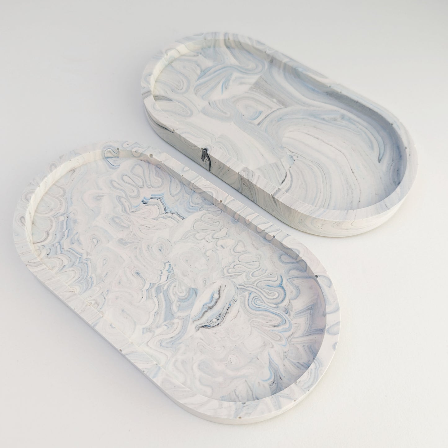 Black, Blue & White Marbled Small Tray