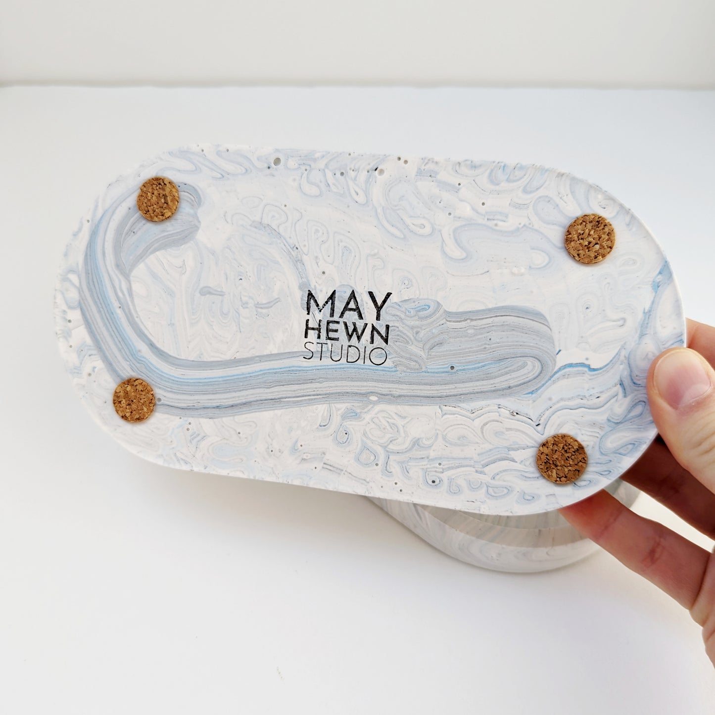 Black, Blue & White Marbled Small Tray