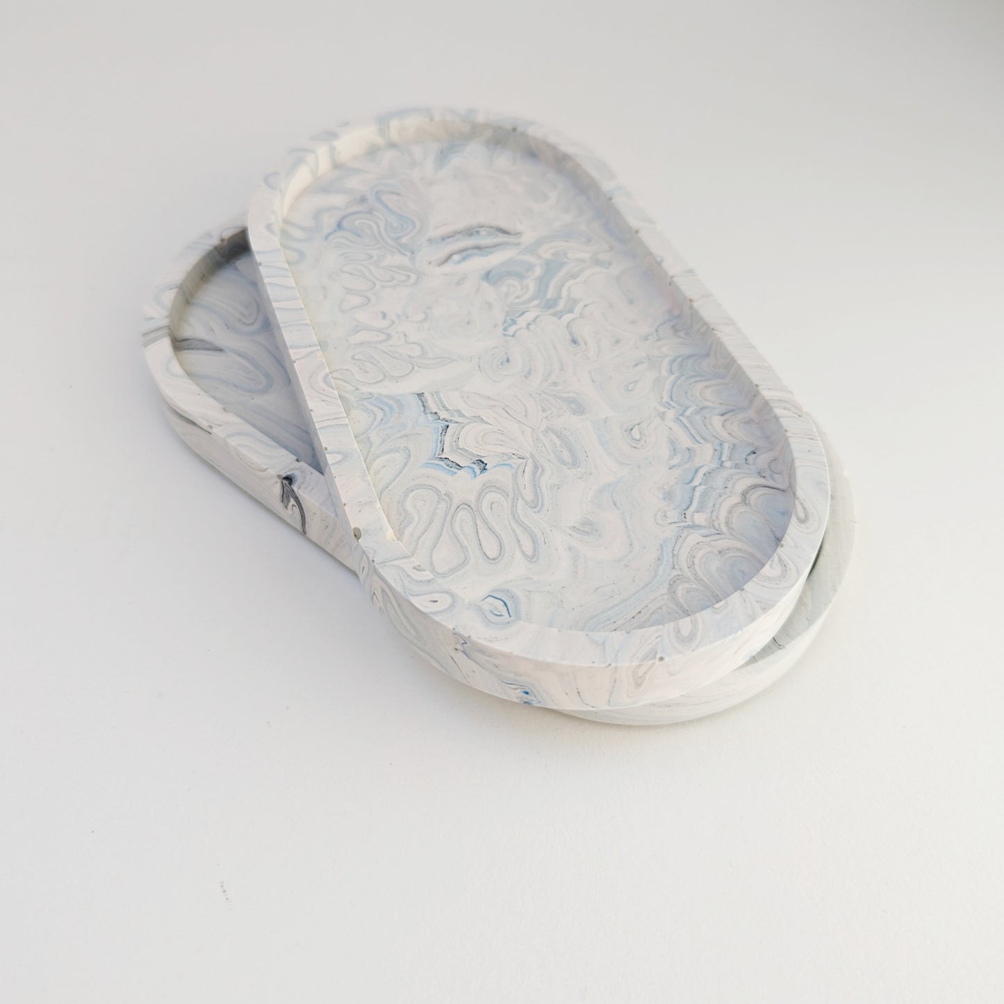 Black, Blue & White Marbled Small Tray
