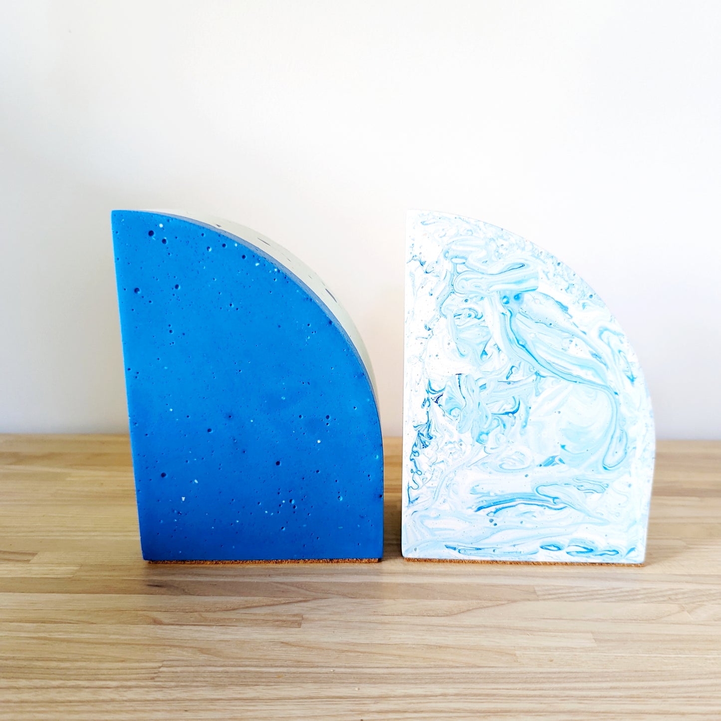 Light Blue Terrazzo Curve Bookend (Set of 2)