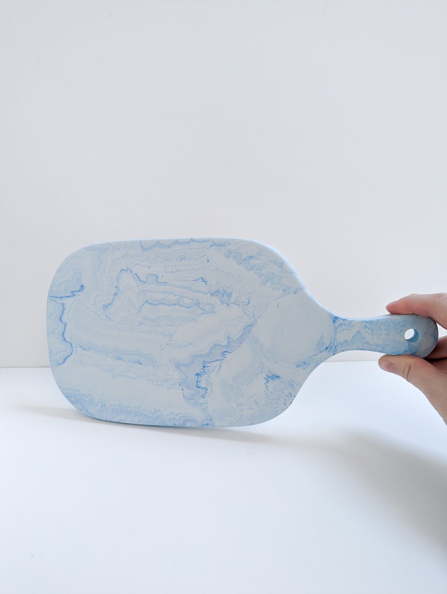 Blue Marbled Handled Tray