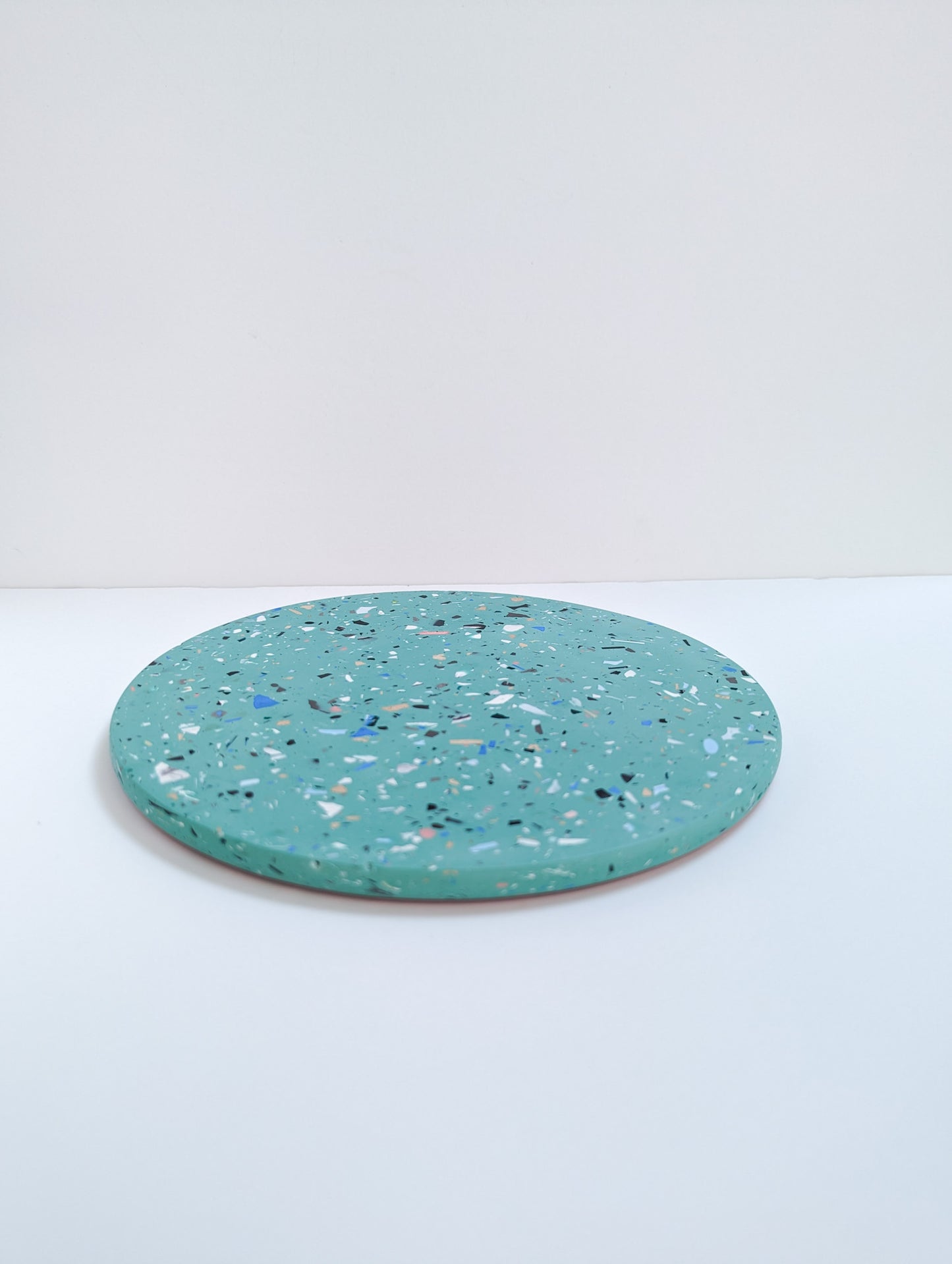 Sea-Green Terrazzo Round Tray