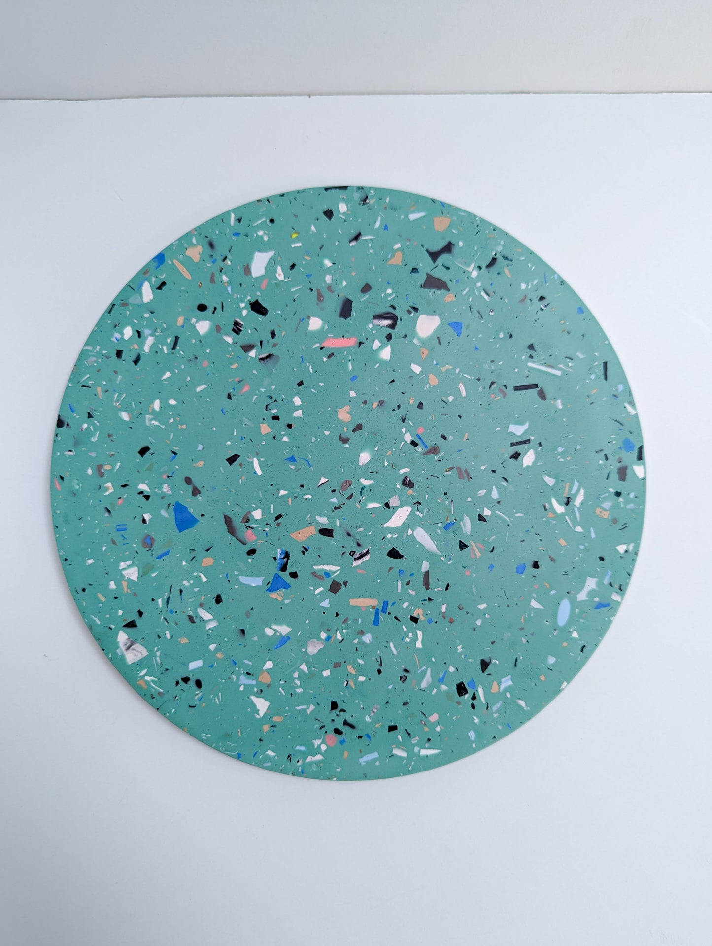Sea-Green Terrazzo Round Tray