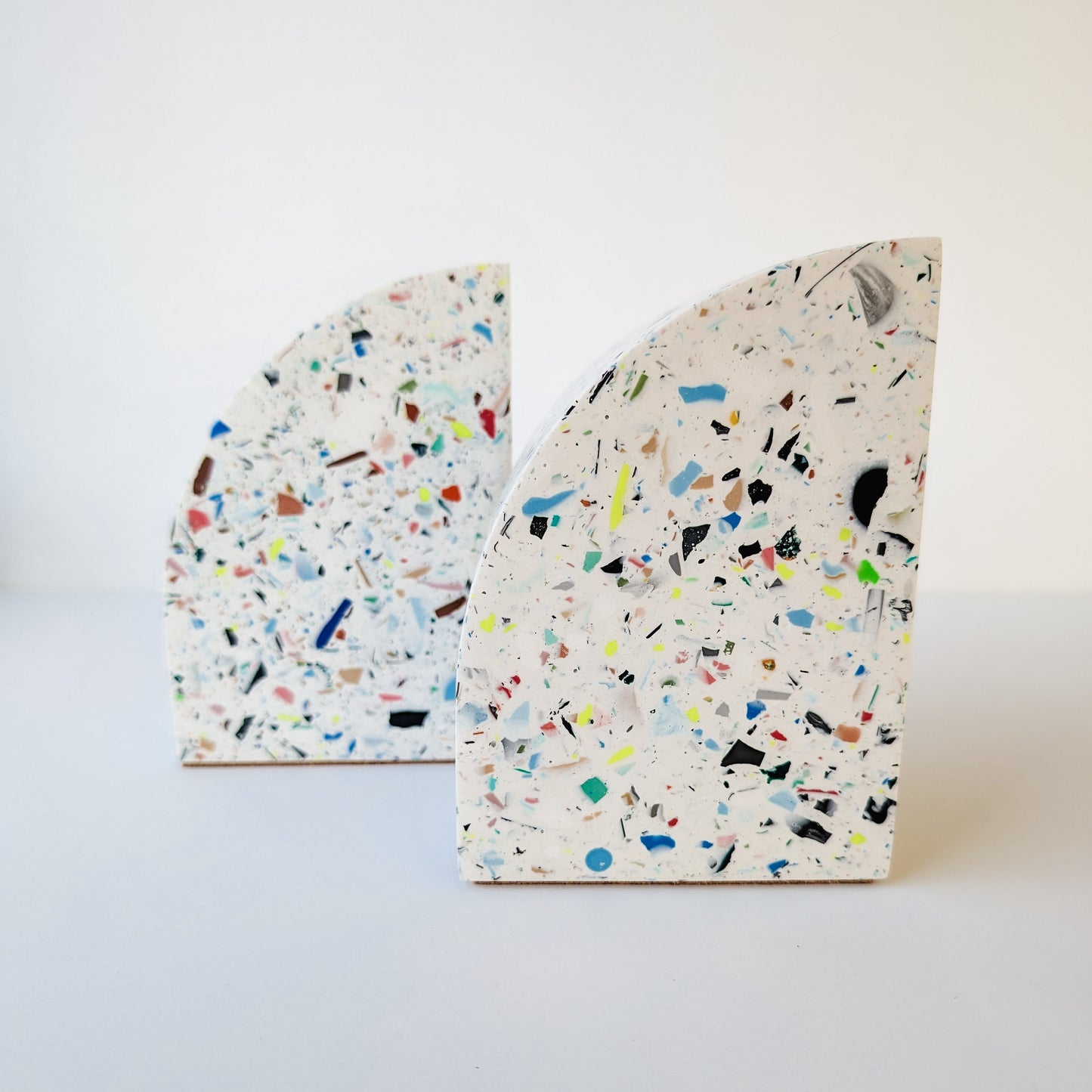 No-Waste Terrazzo Curve Bookends