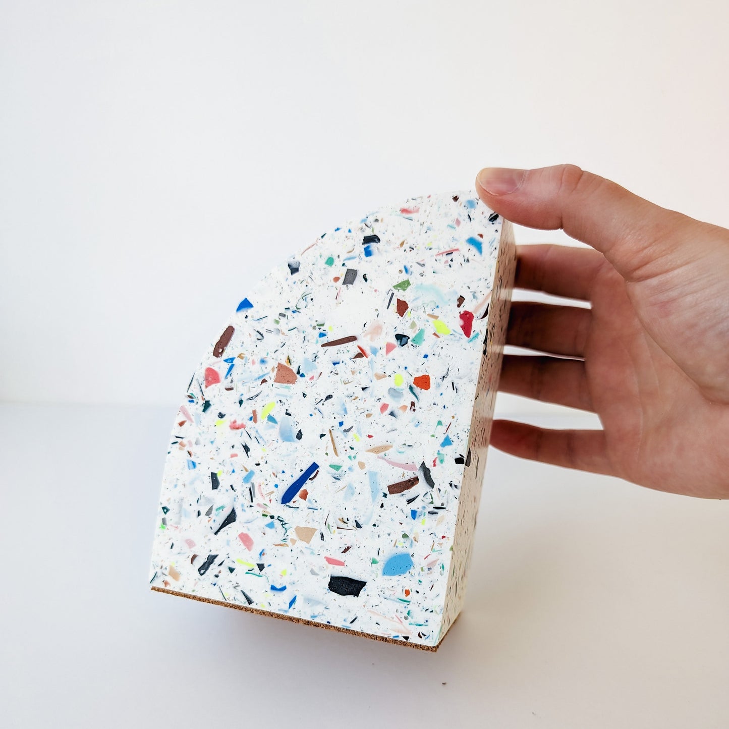 No-Waste Terrazzo Curve Bookends