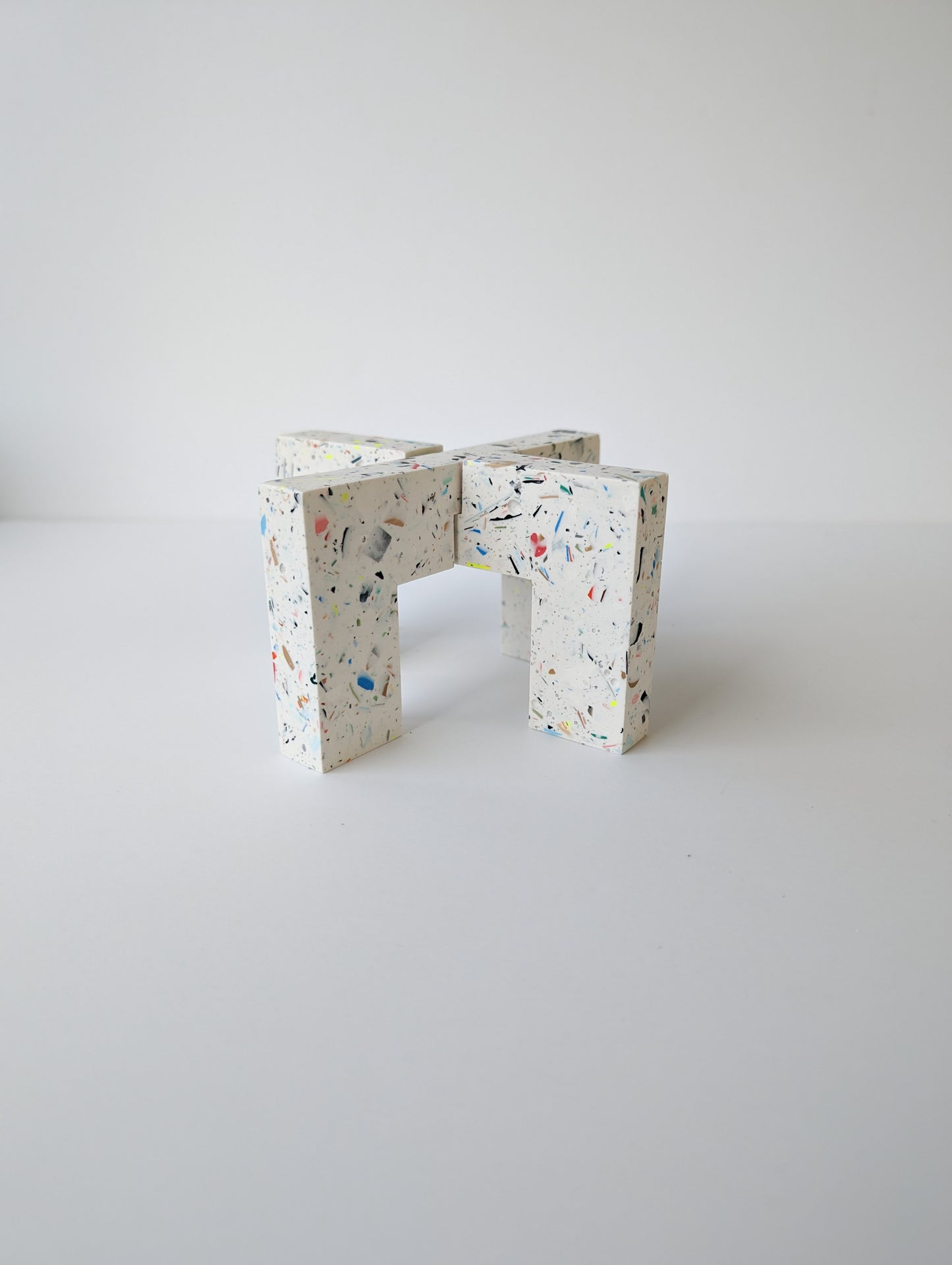 Multicolored Terrazzo Interlocking Plant Pedestal