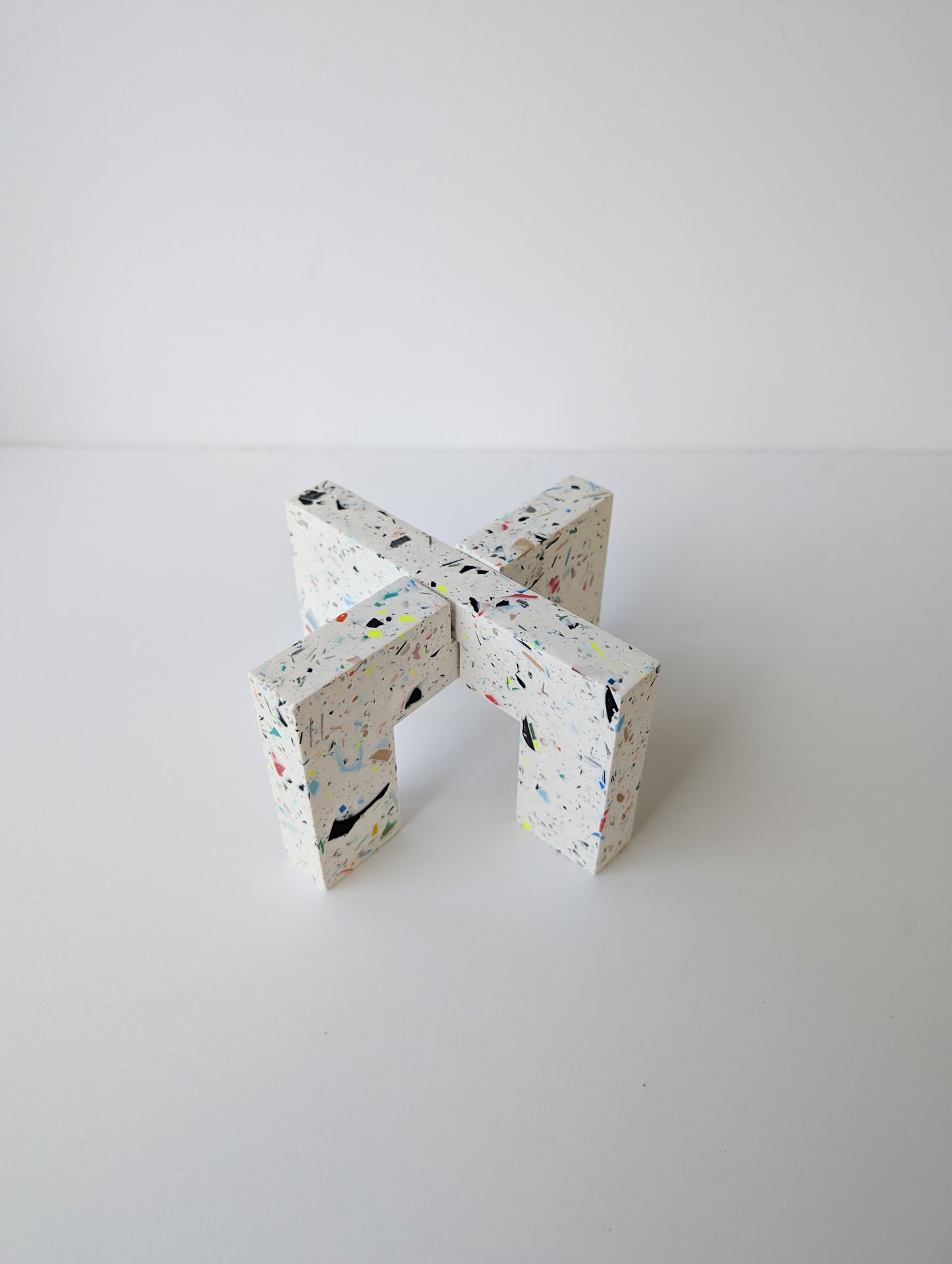 Multicolored Terrazzo Interlocking Plant Pedestal