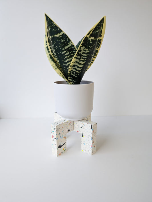 Multicolored Terrazzo Interlocking Plant Pedestal