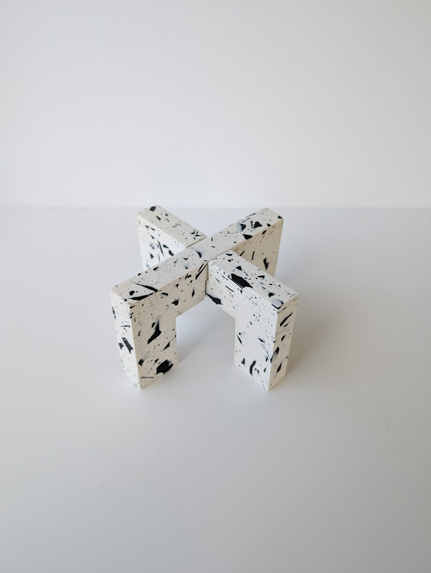Black & White Terrazzo Interlocking Plant Pedestal