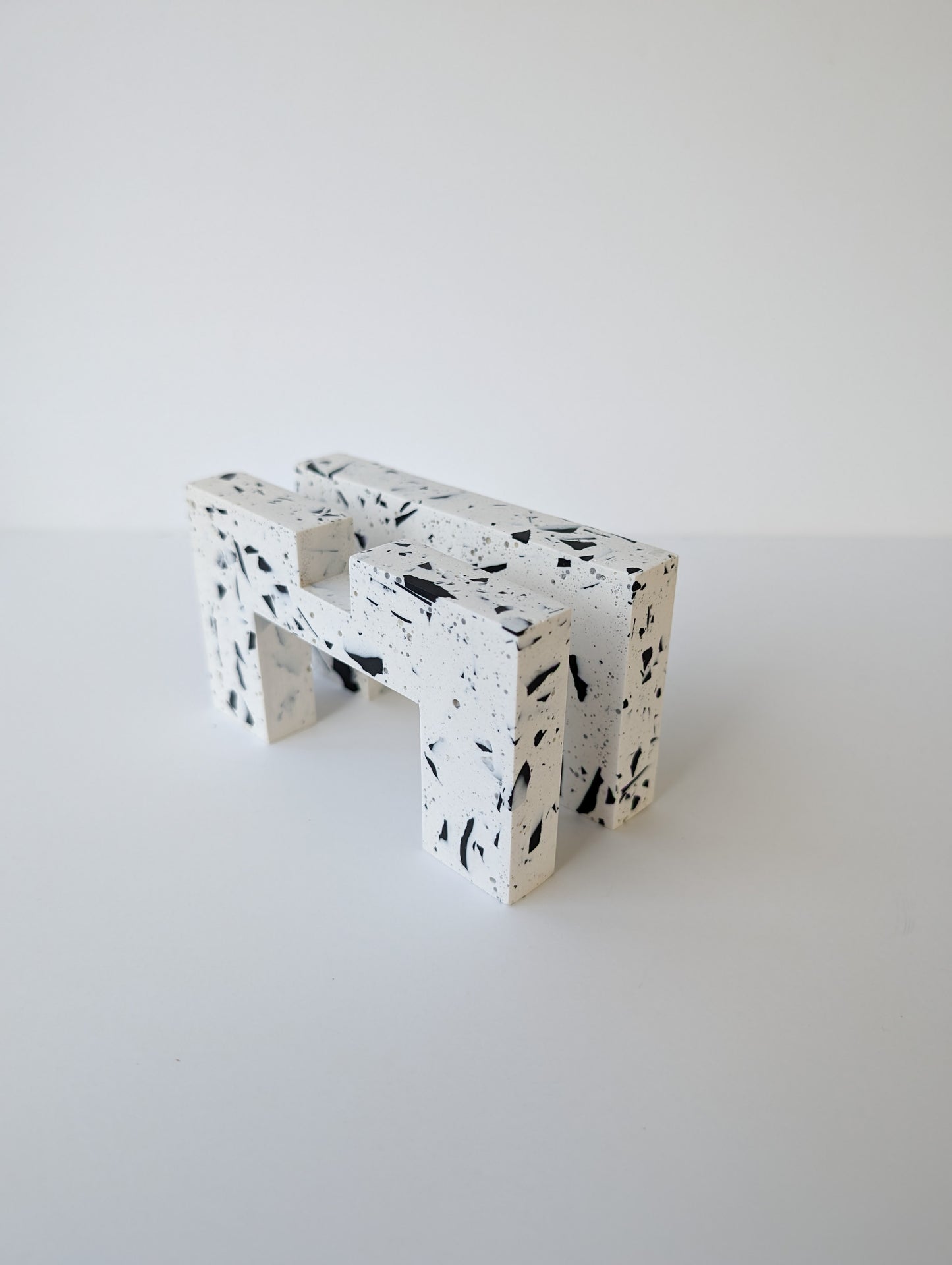 Black & White Terrazzo Interlocking Plant Pedestal