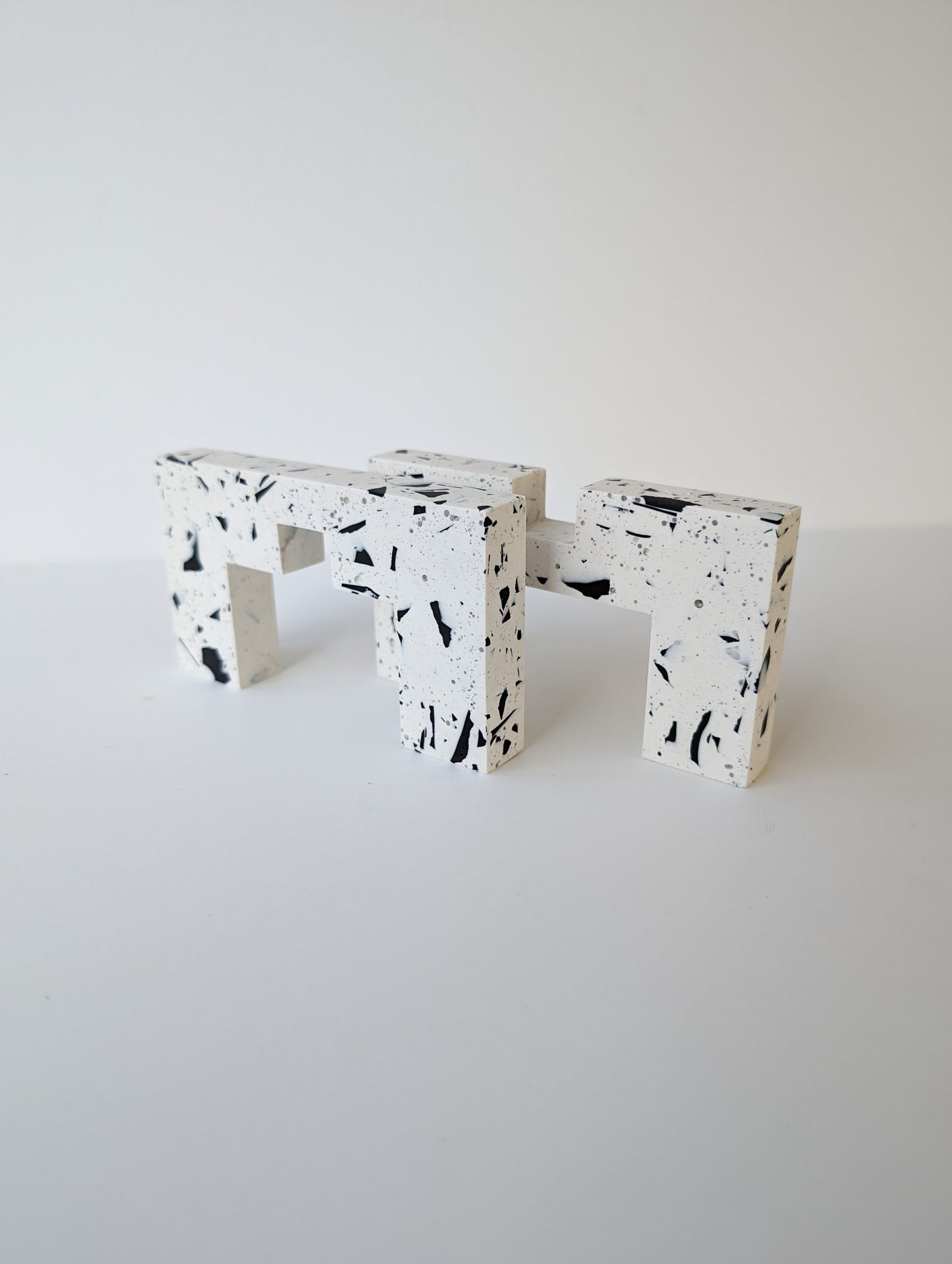Black & White Terrazzo Interlocking Plant Pedestal