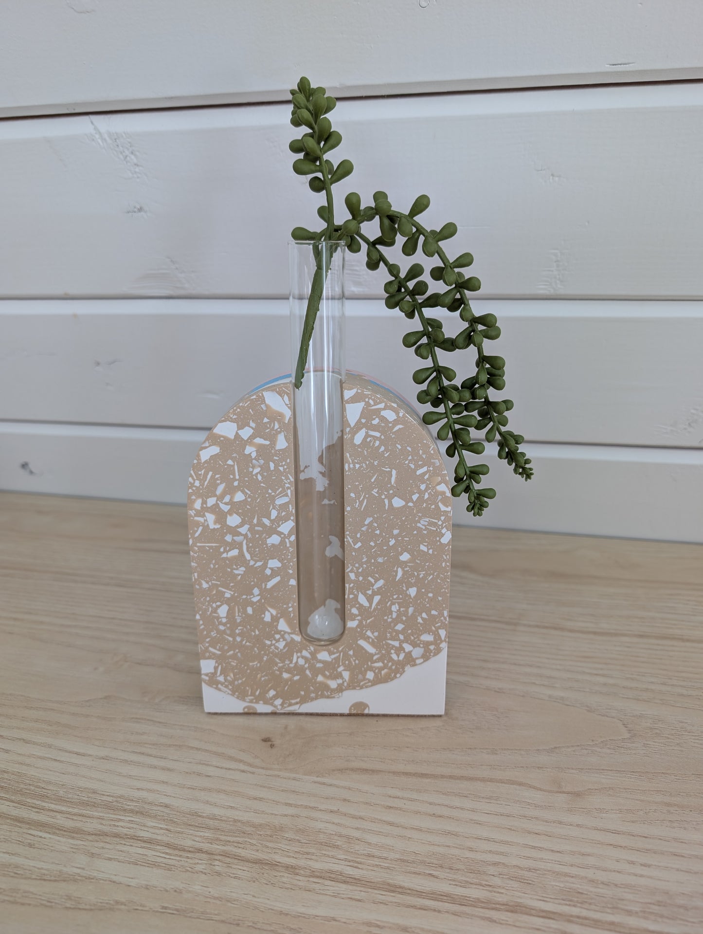 Neutral Terrazzo Plant Propagation Bookend