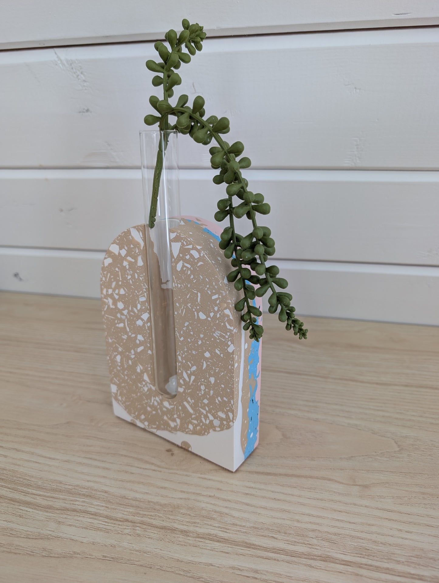 Neutral Terrazzo Plant Propagation Bookend