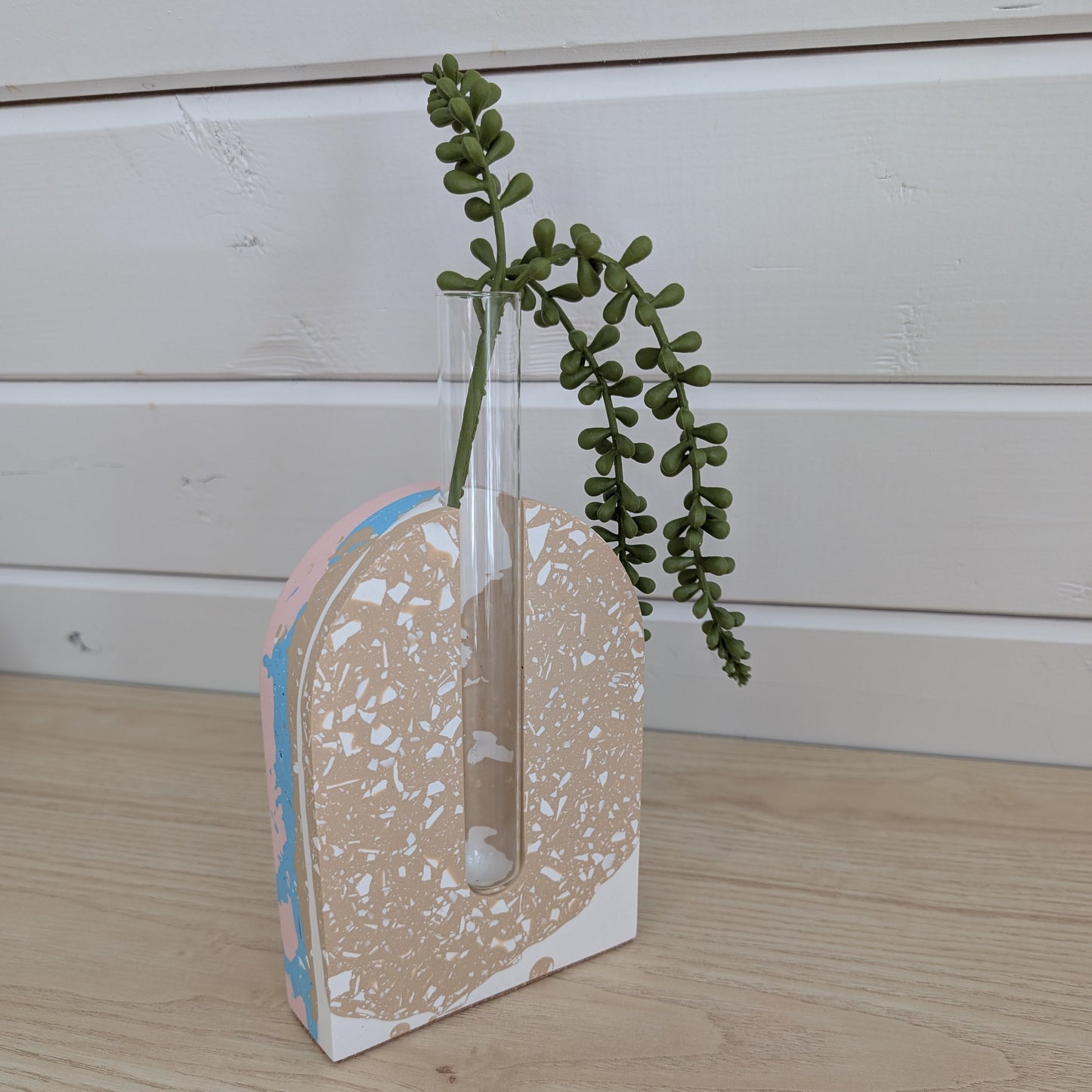 Neutral Terrazzo Plant Propagation Bookend
