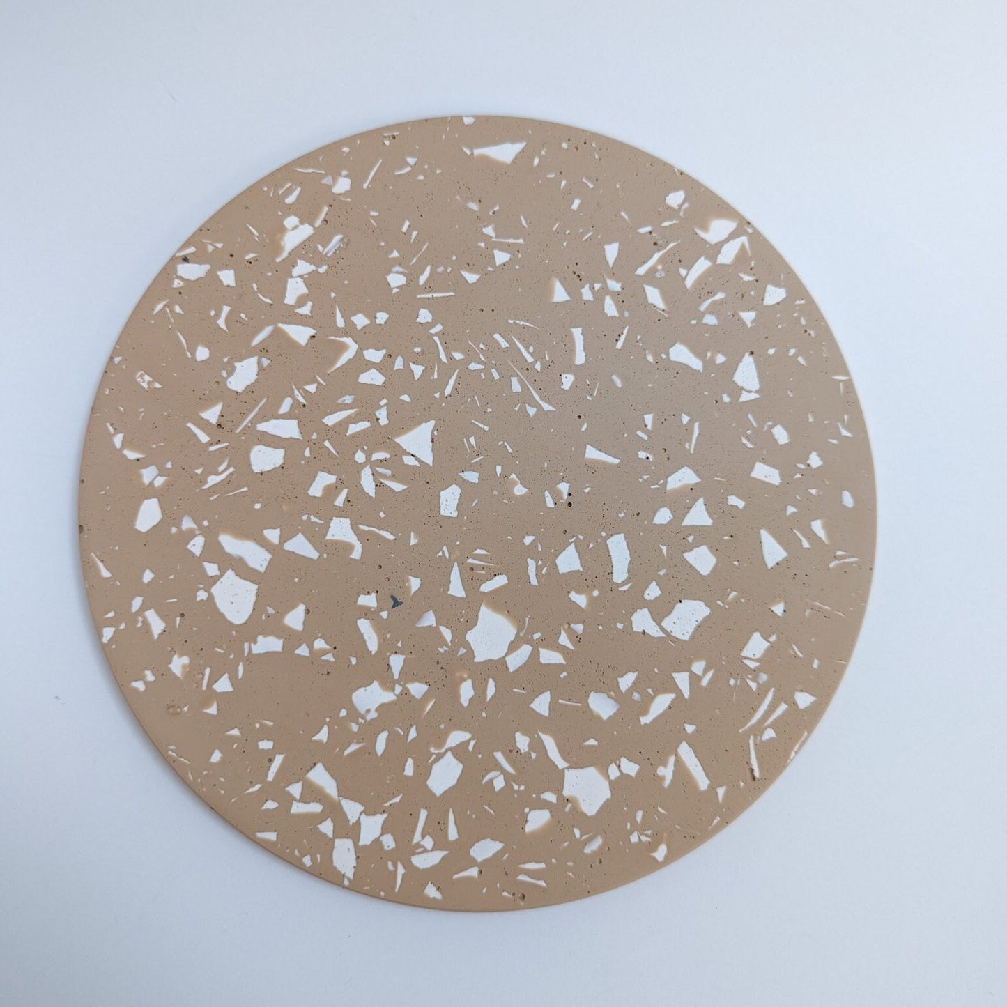 Tan Terrazzo Round Catchall Tray