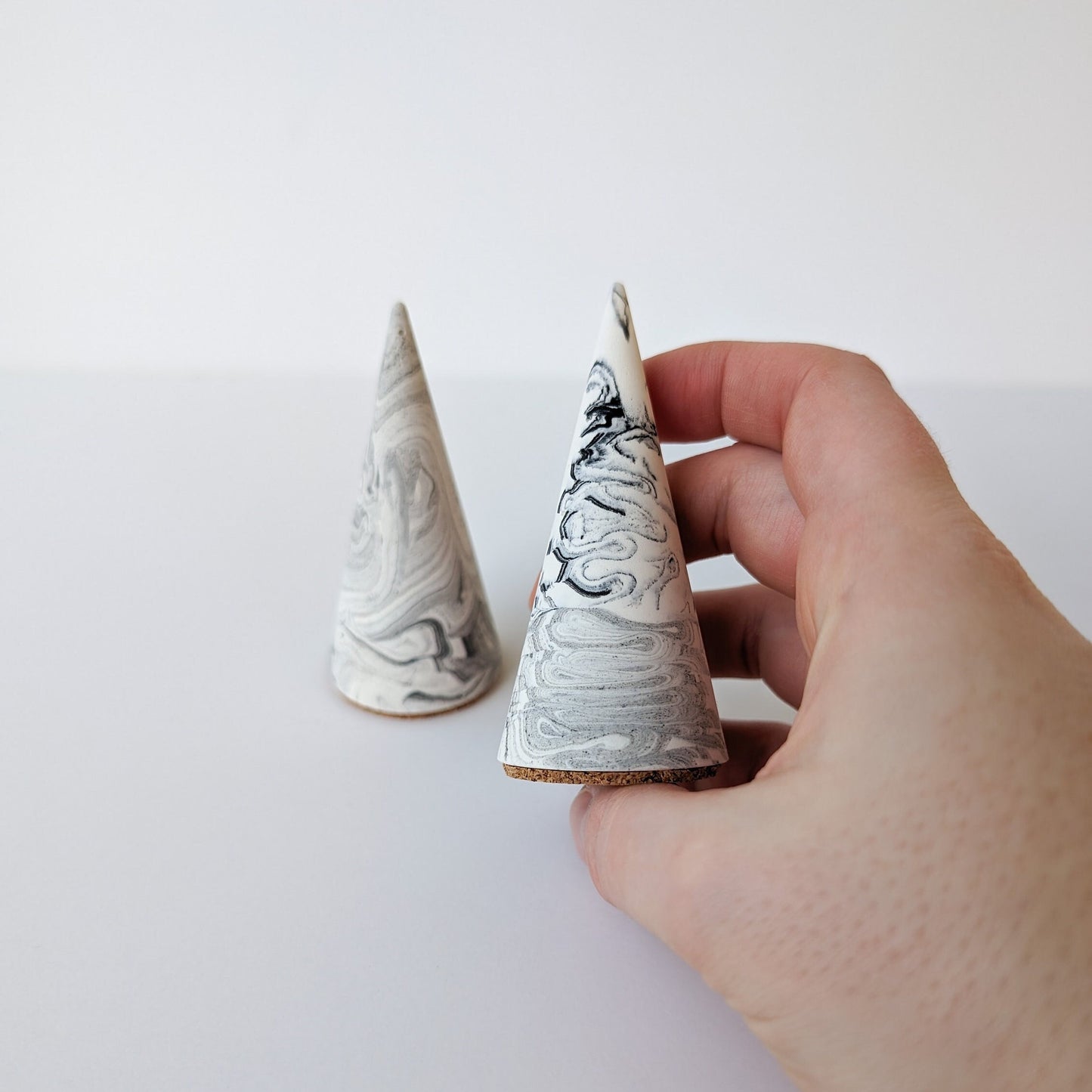 Marbled Blue and White Ring Cone Holder