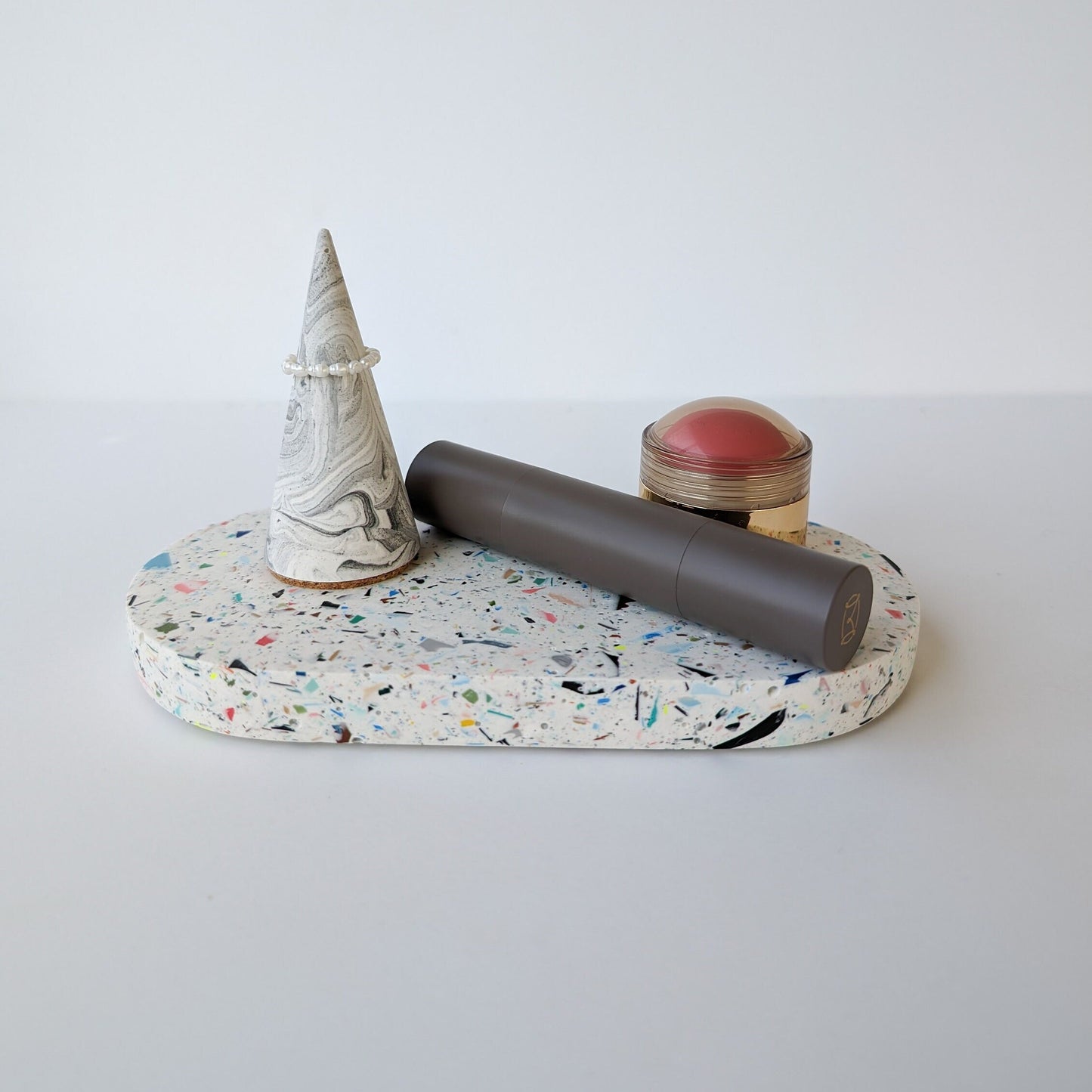 Marbled Blue and White Ring Cone Holder