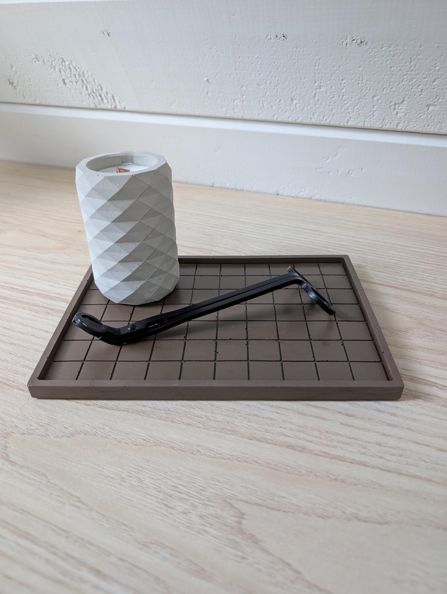 Chocolate Brown Checkerboard Decorative Tray