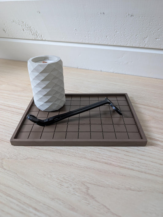 Chocolate Brown Checkerboard Decorative Tray