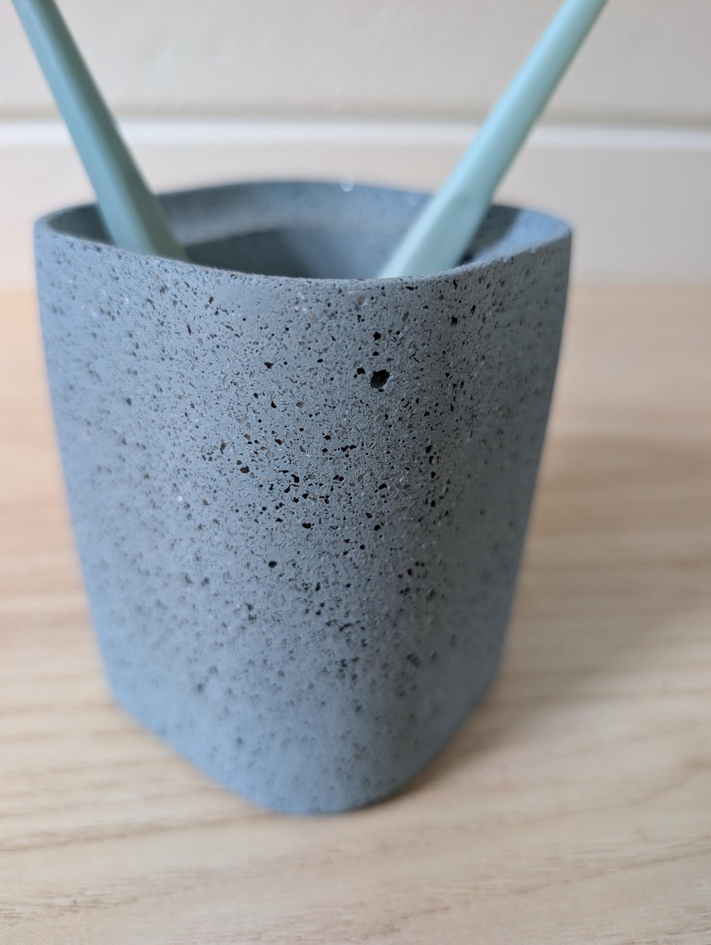 Blue Concrete Toothbrush Holder
