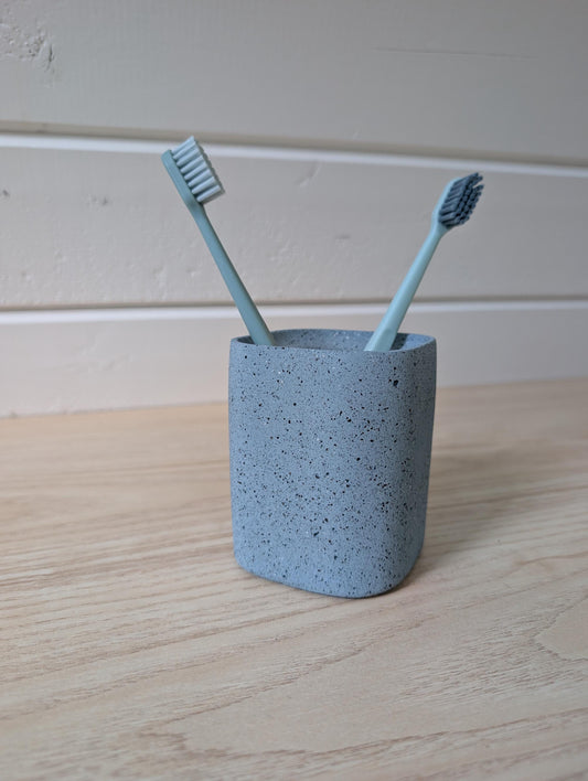 Blue Concrete Toothbrush Holder