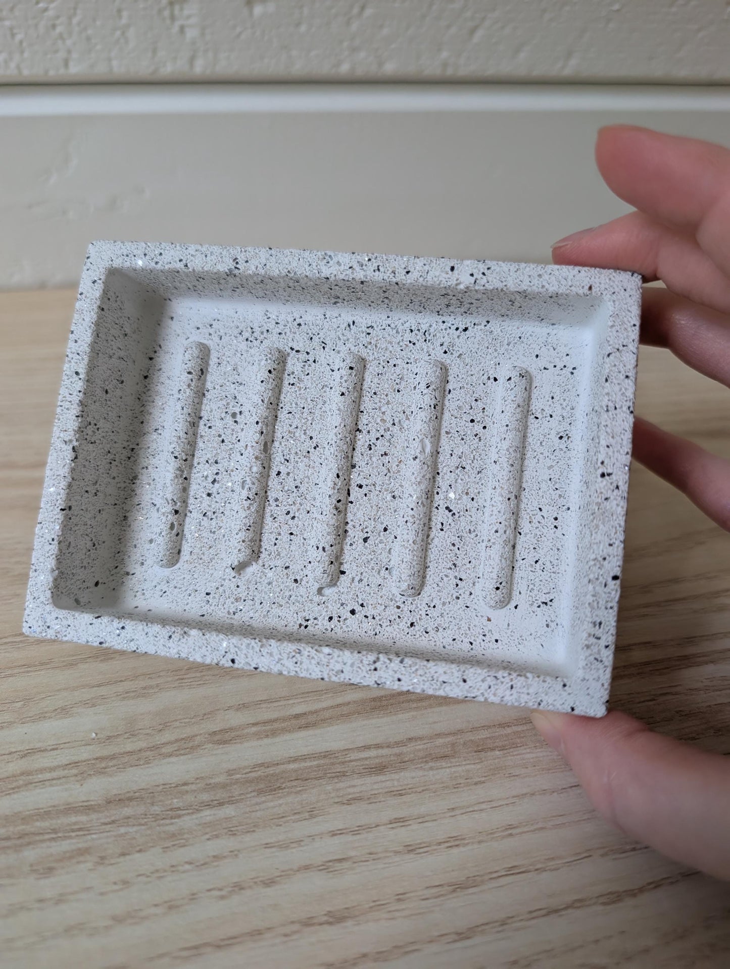 Modern White Stone Concrete Soap Dish