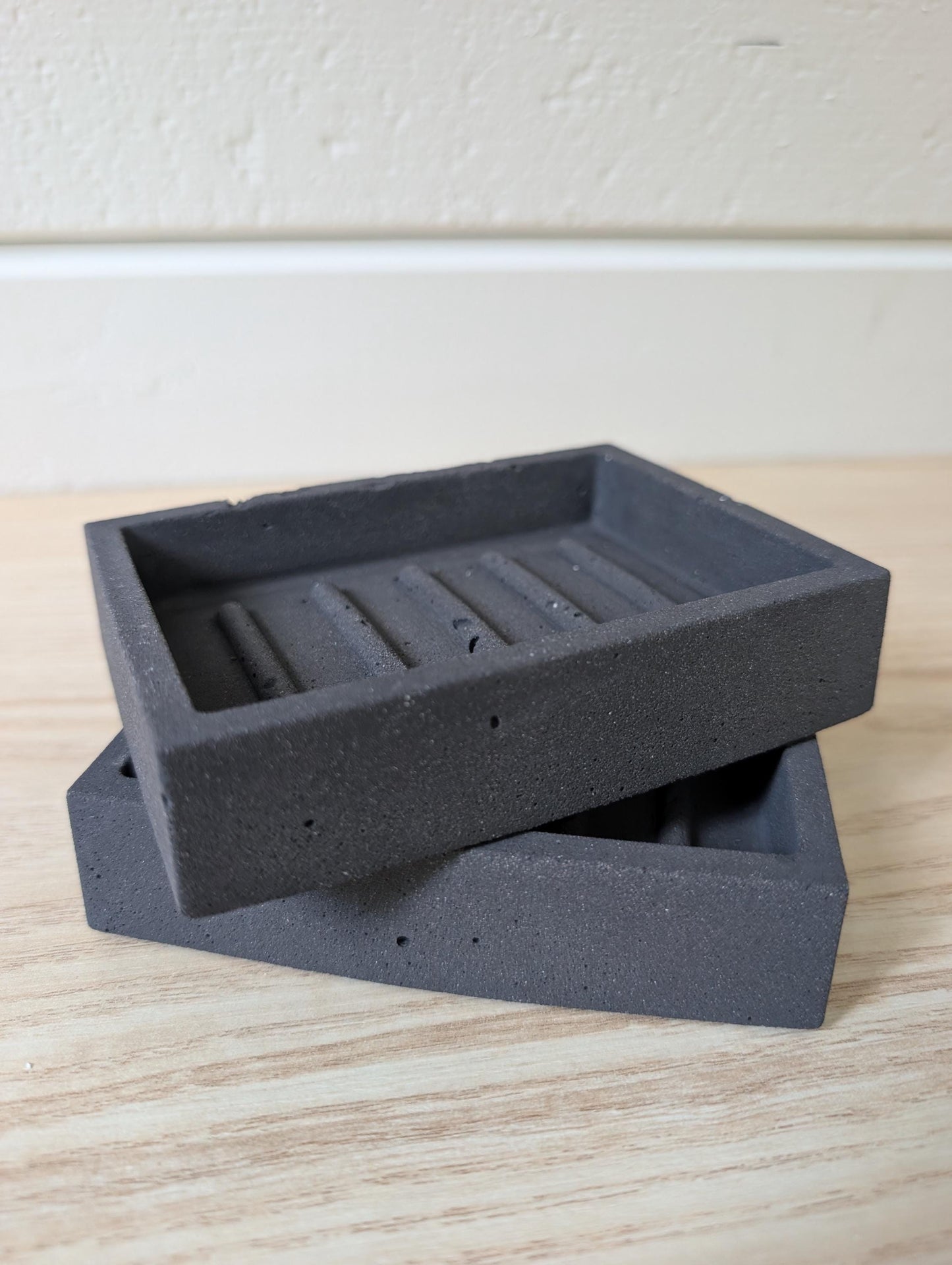 Modern Black Stone Concrete Soap Dish