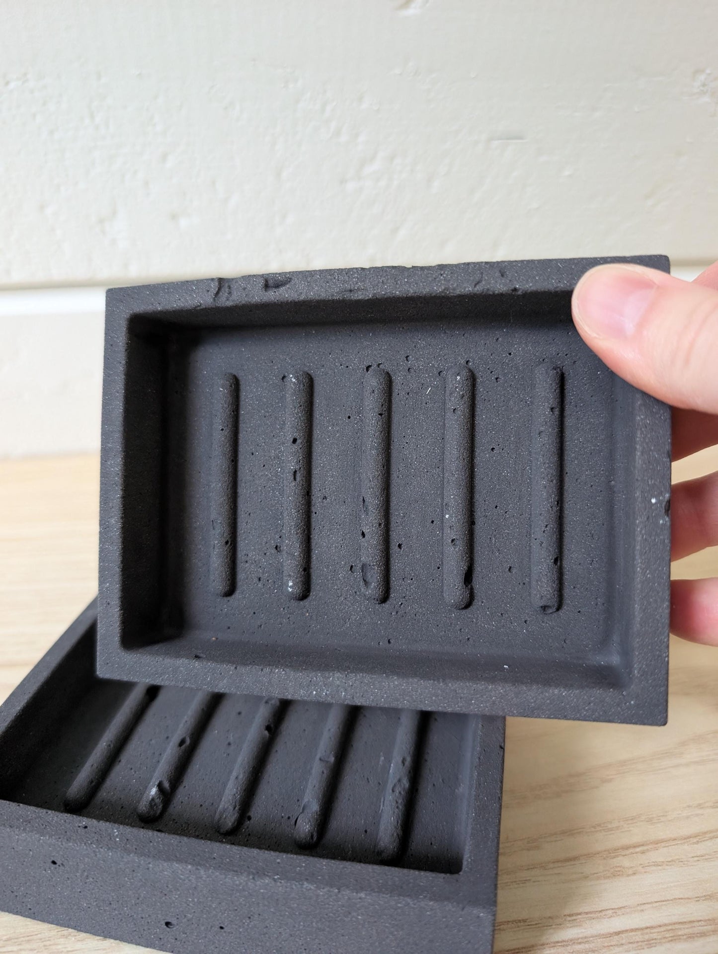 Modern Black Stone Concrete Soap Dish