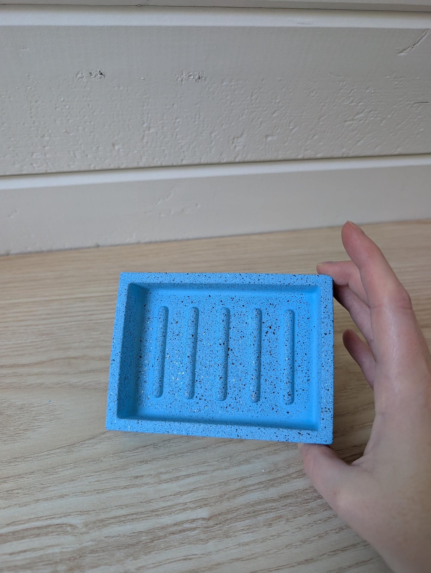 Modern Blue Stone Concrete Soap Dish