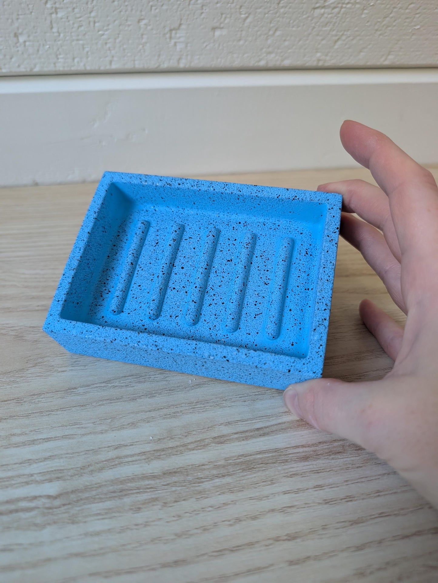 Modern Blue Stone Concrete Soap Dish