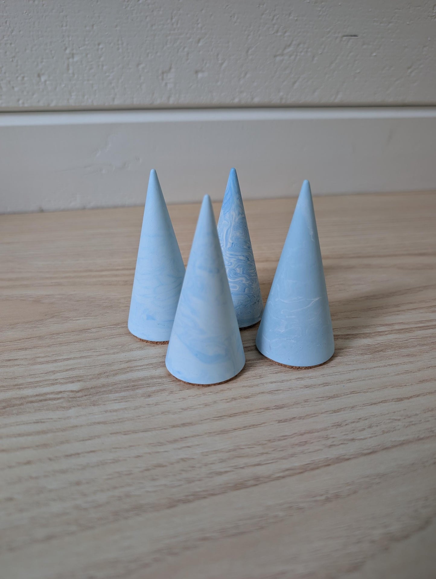 Marbled Blue and White Ring Cone Holder