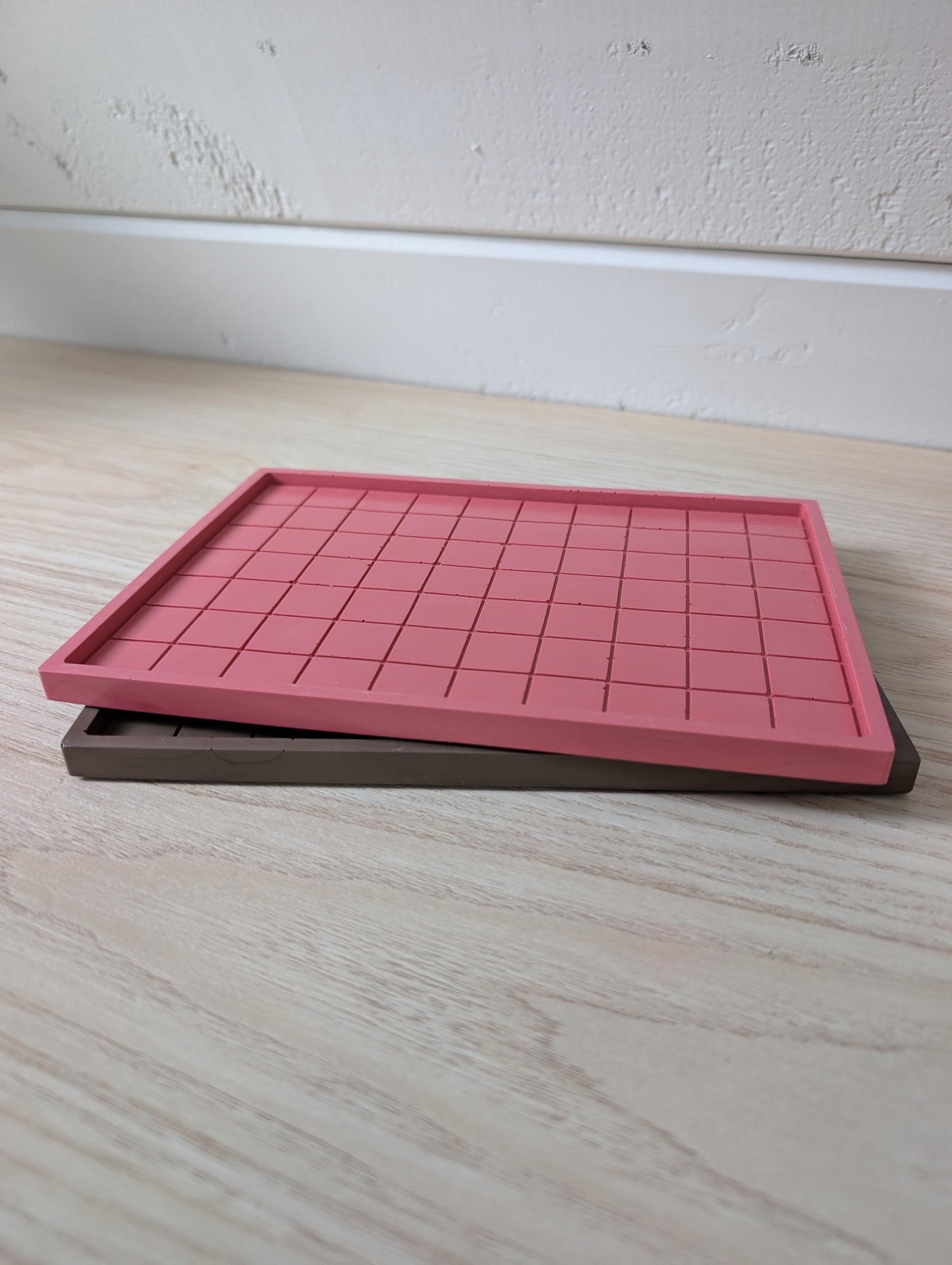 Chocolate Brown Checkerboard Decorative Tray