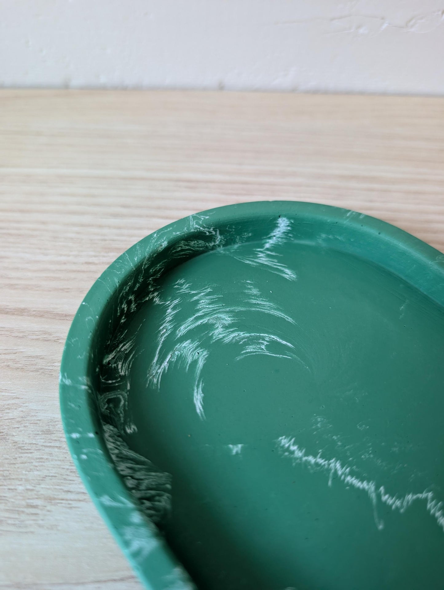 Green Marbled Oval Decorative Tray