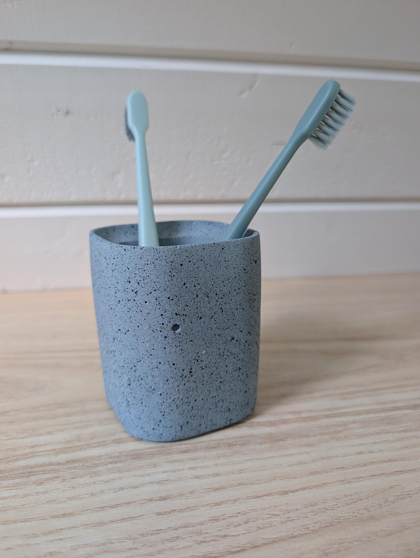 Blue Concrete Toothbrush Holder