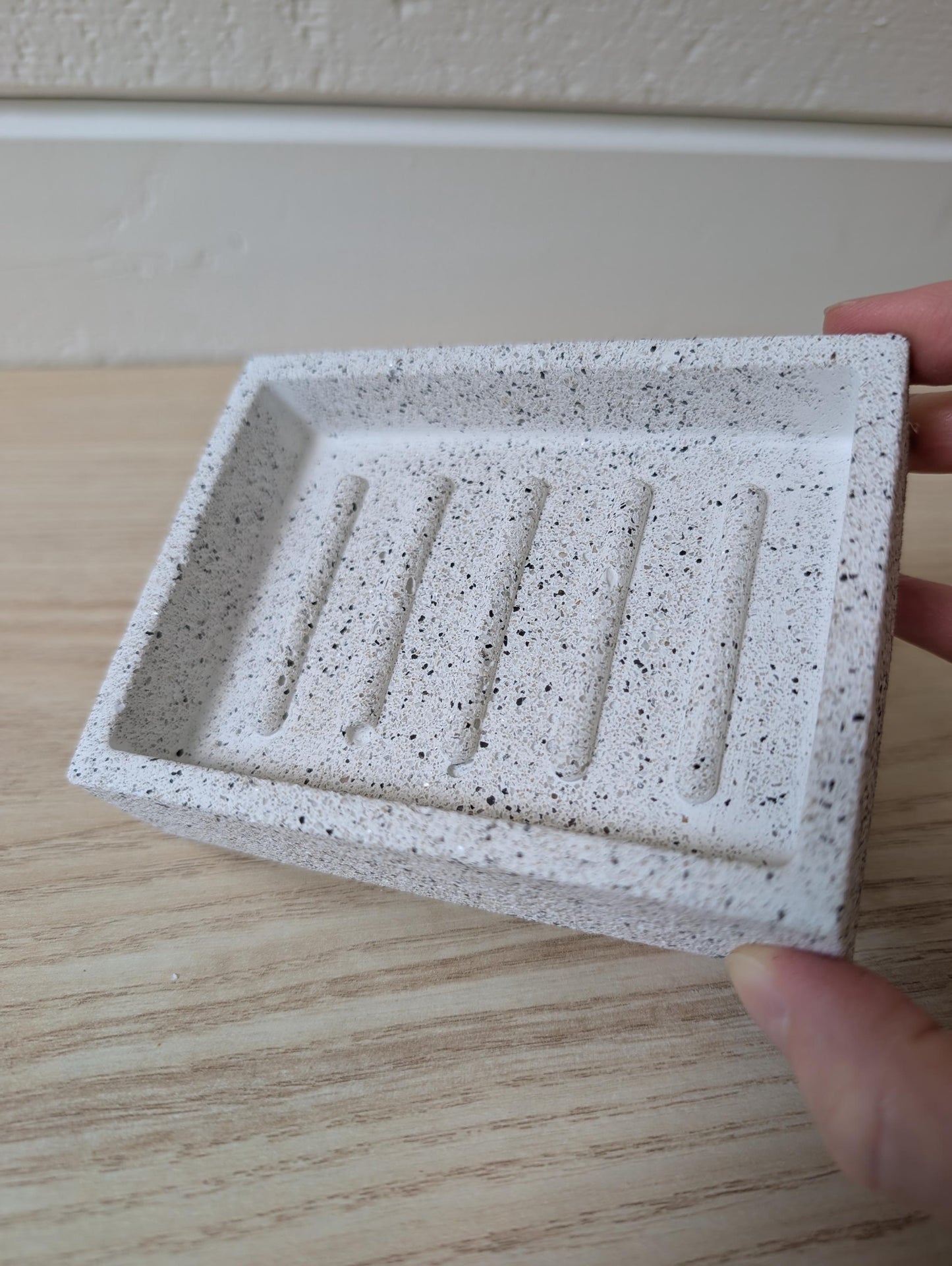 Modern White Stone Concrete Soap Dish