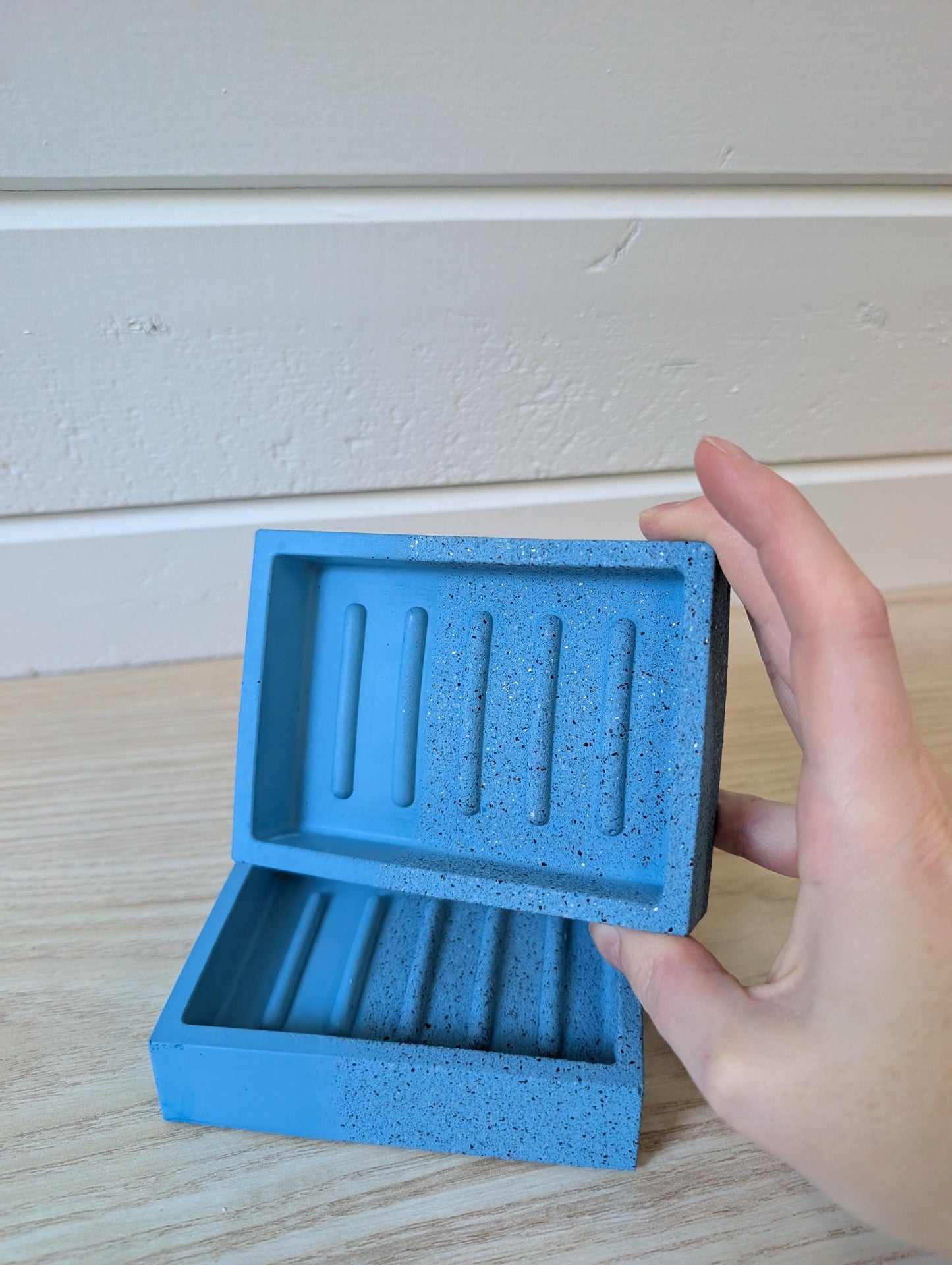 Modern Blue Stone Concrete Soap Dish