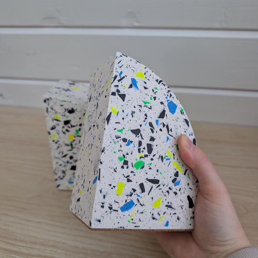 Multicolor Neon Eco-Friendly Terrazzo Bookends