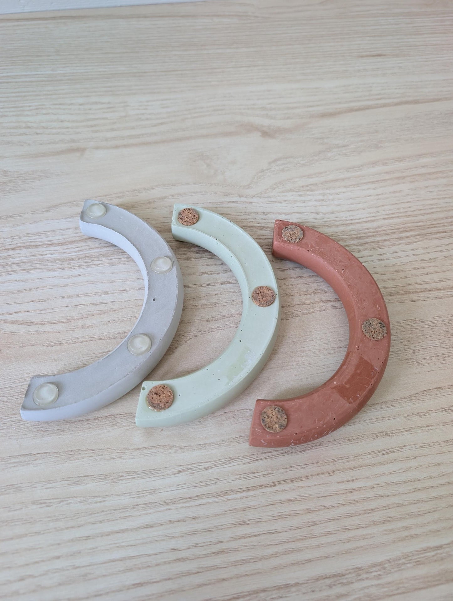 Crescent Mini Taper Holder, Minimalist Concrete Mini Candleholder