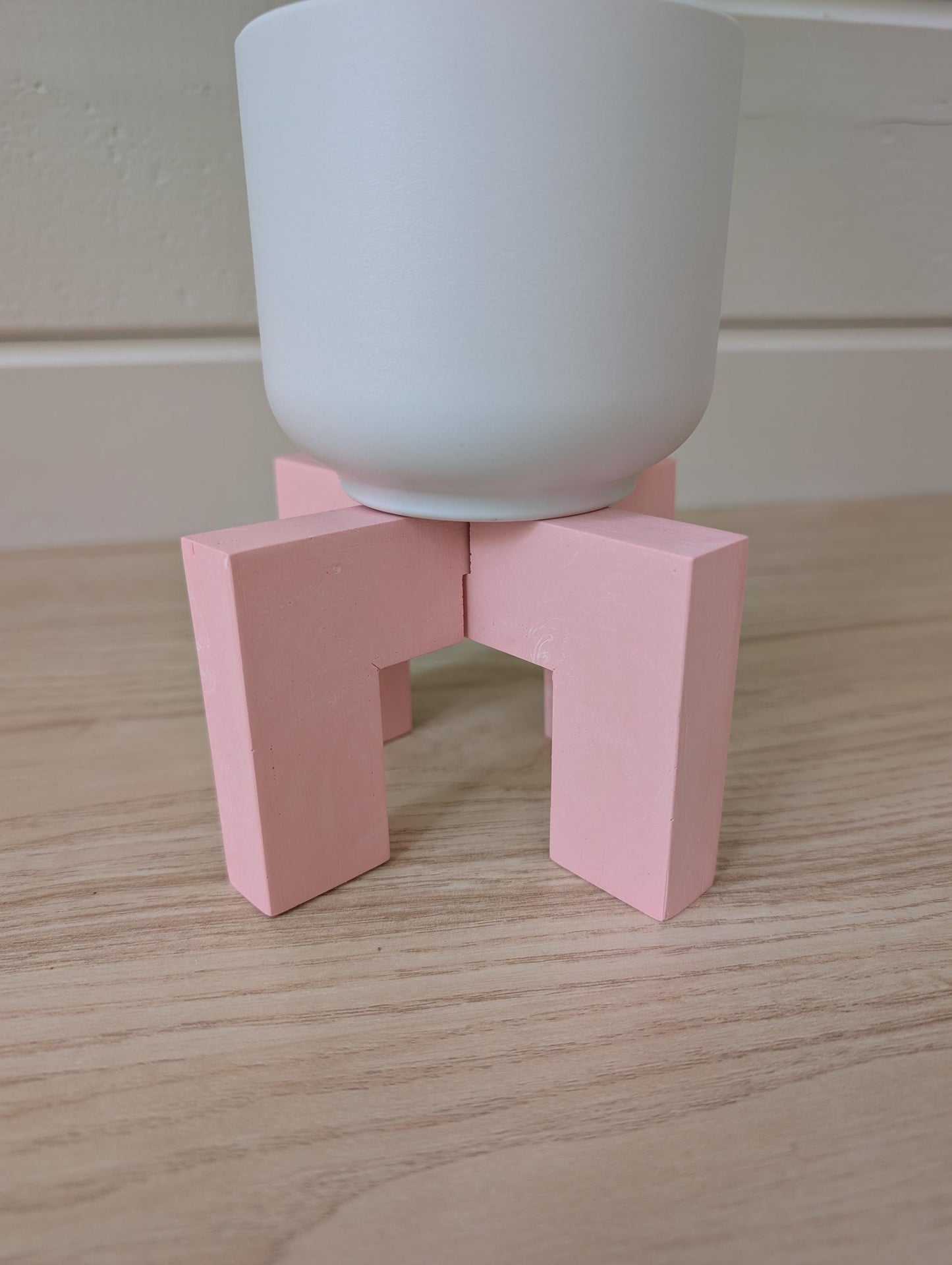 Pink Plant Stand, Pastel Pink Plant Riser, Indoor Pedestal