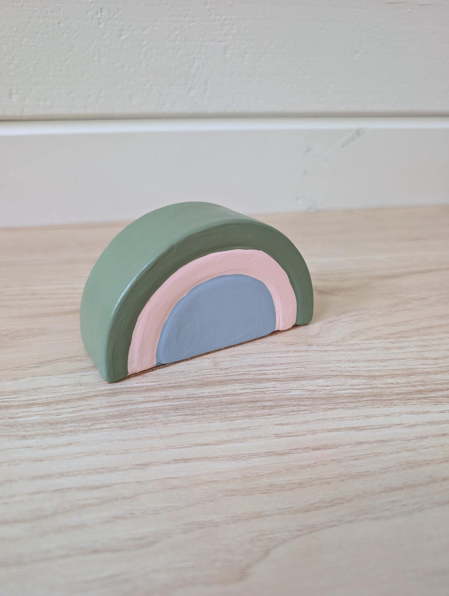 Painted Concrete Rainbow Bookend, Nursery Rainbow Shelf Decor