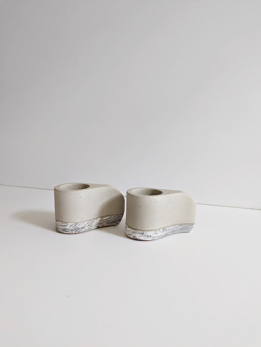 Marbled Handled Tealight Holder, Set of 2