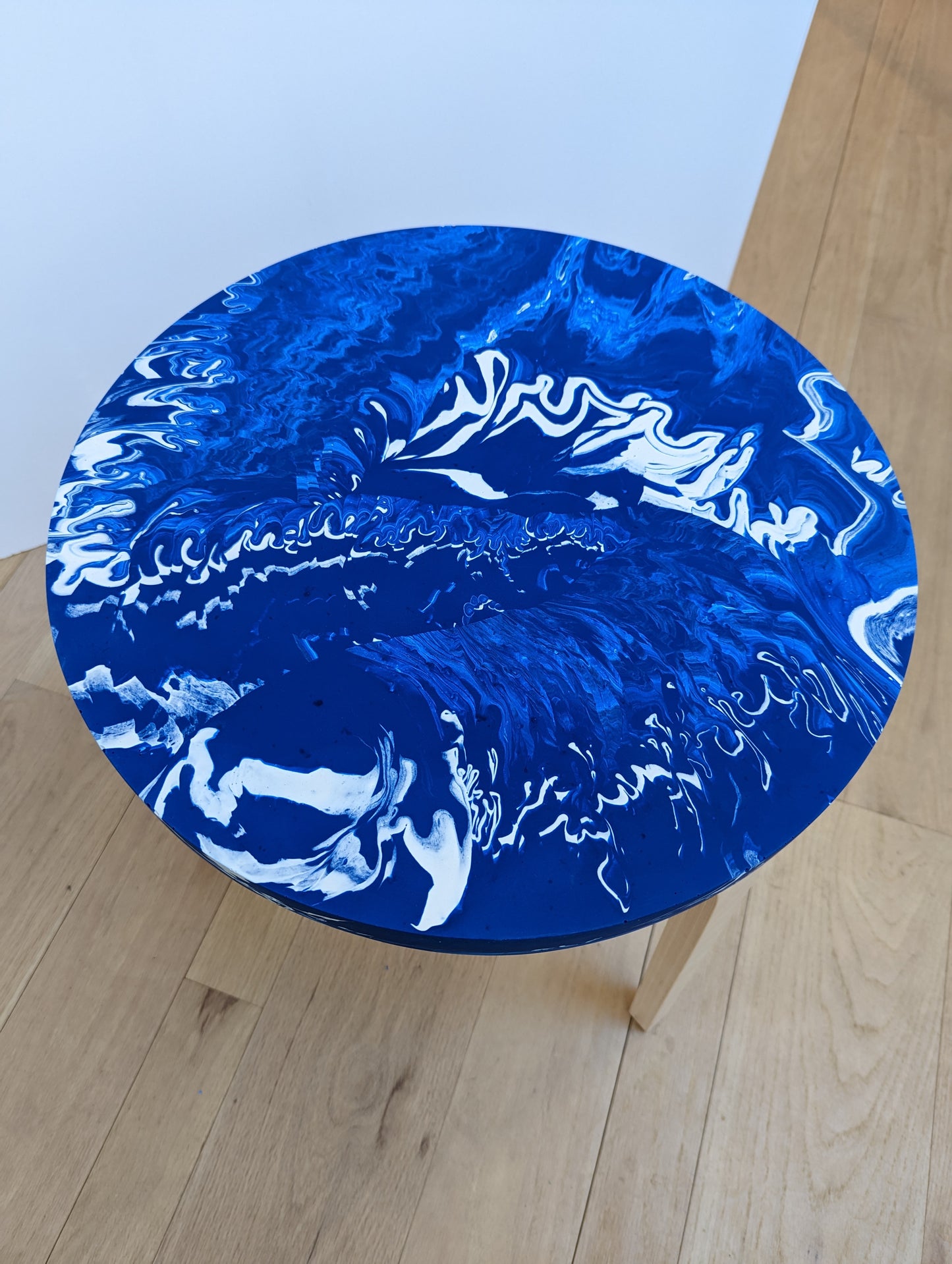 Blue Marbled Side Table *Local Pick-up Only*