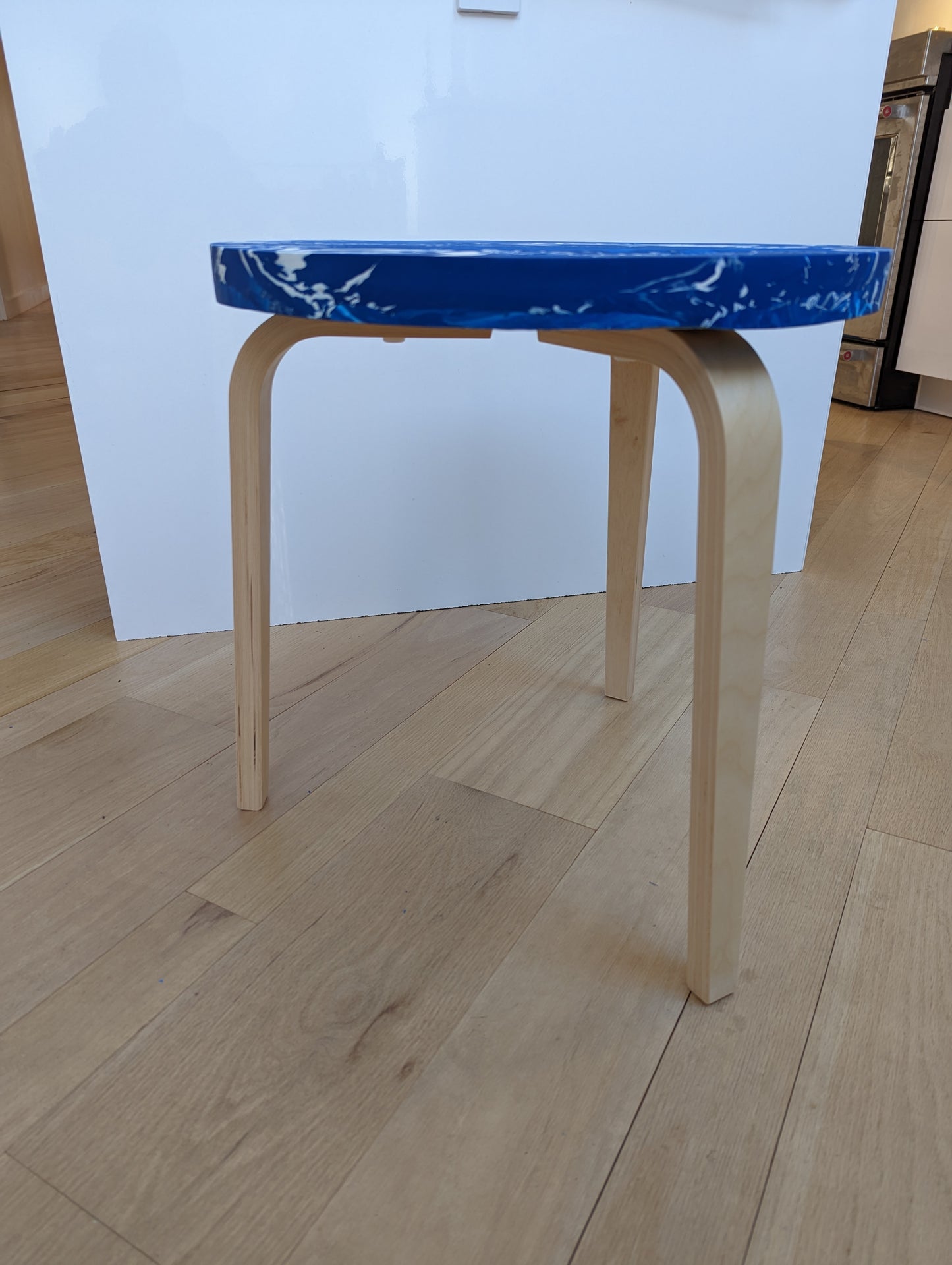 Blue Marbled Side Table *Local Pick-up Only*