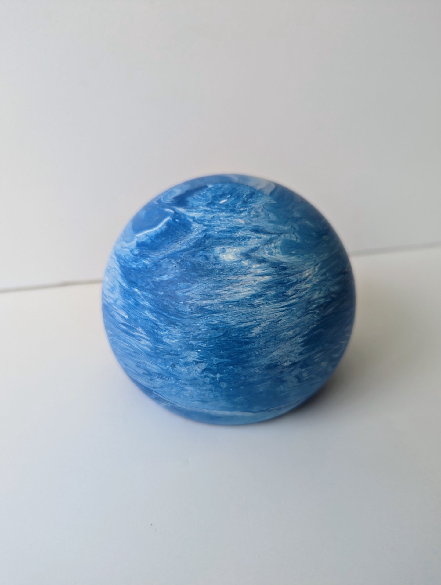 Blue Marbled Sphere Bookend / Doorstop