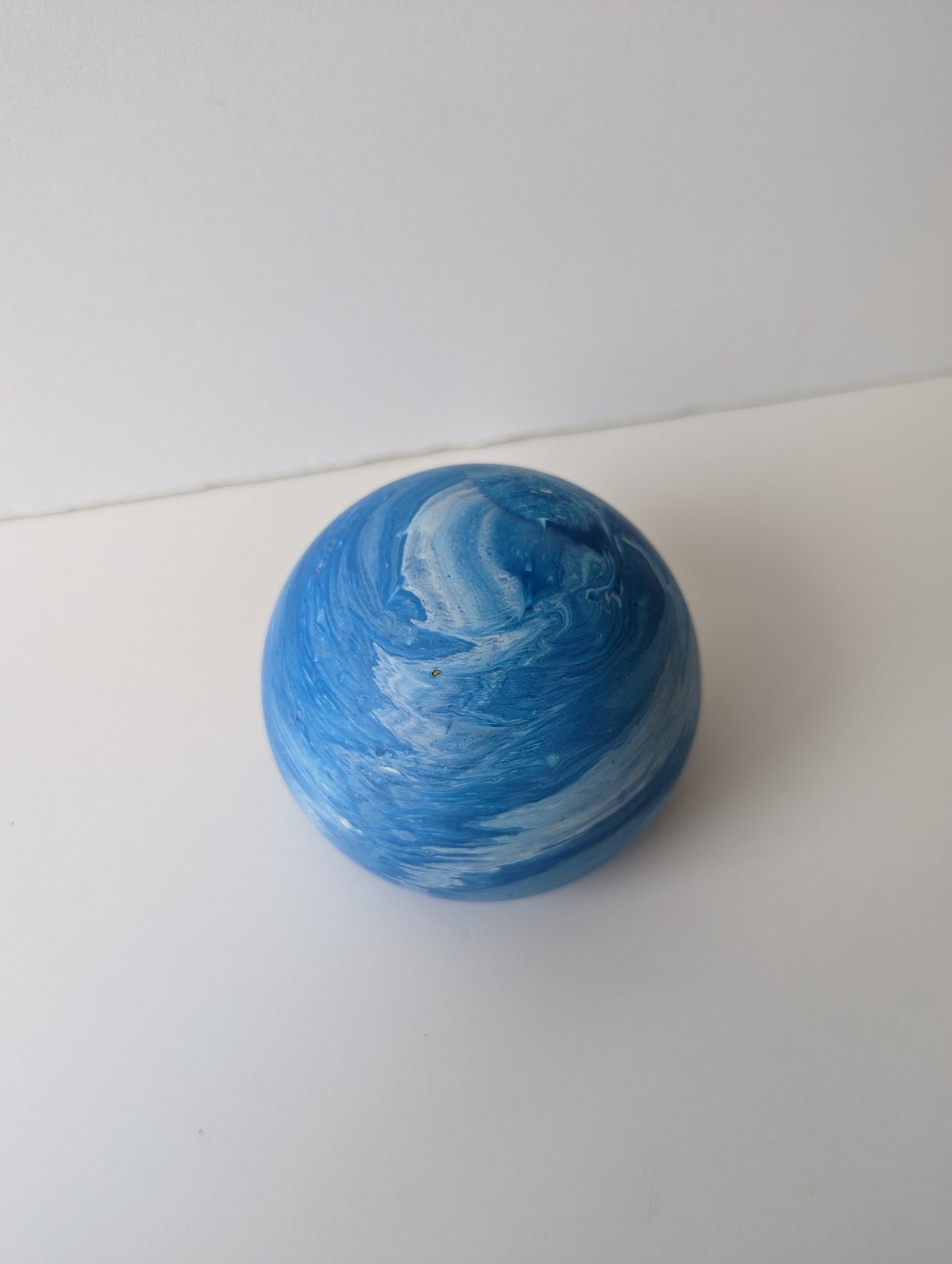 Blue Marbled Sphere Bookend / Doorstop