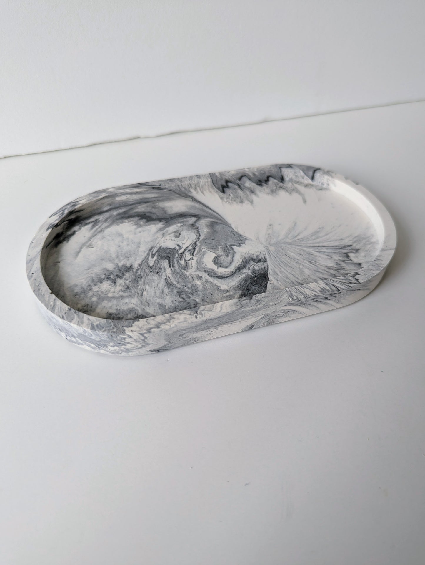 Black & White Marbled Small Tray